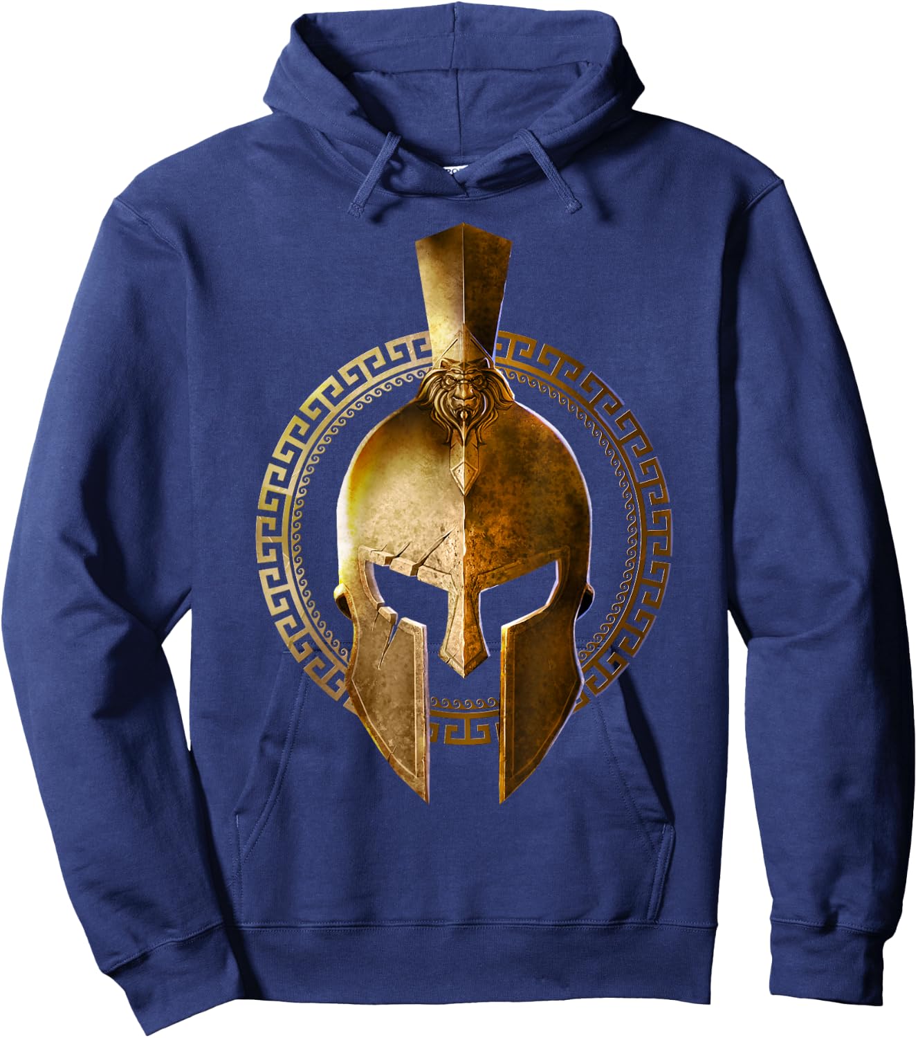 Golden Spartan Helmet Warrior Gladiator Gym - Workout Hoodie - Hoodie | Navy