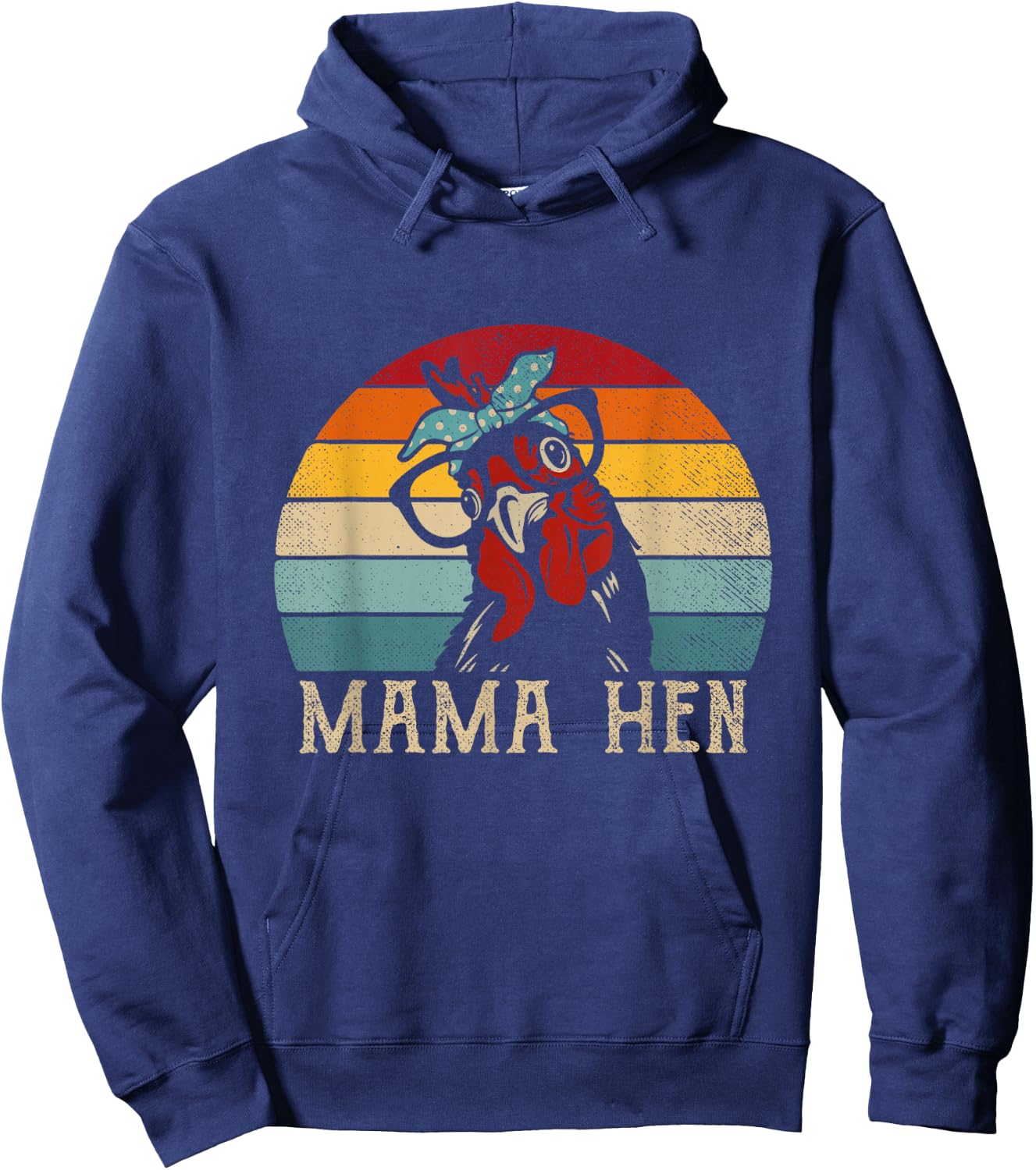 Funny Mama Hen Shirt Vintage Retro Chicken Mom Mother Hoodie - Hoodie | Navy