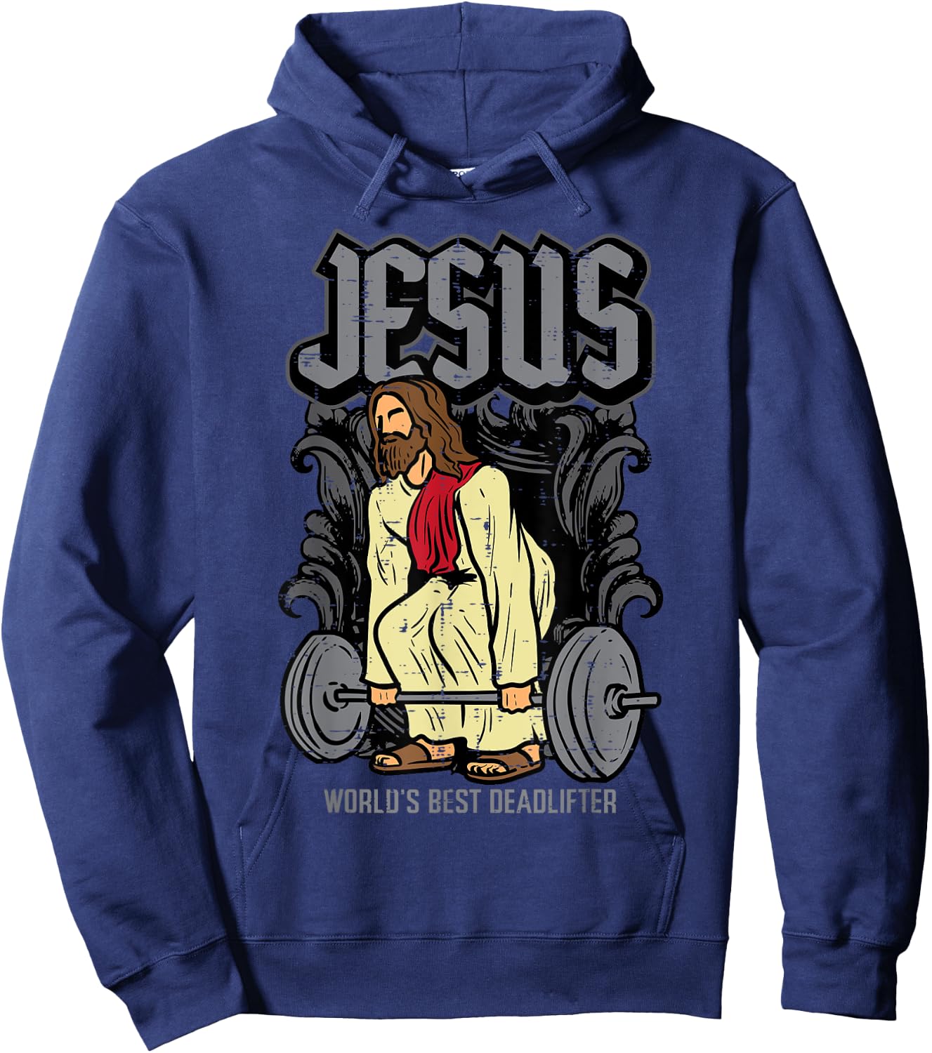 Gym Jesus Worlds Best Deadlifter Christian Workout Men Women Hoodie - Hoodie | Navy