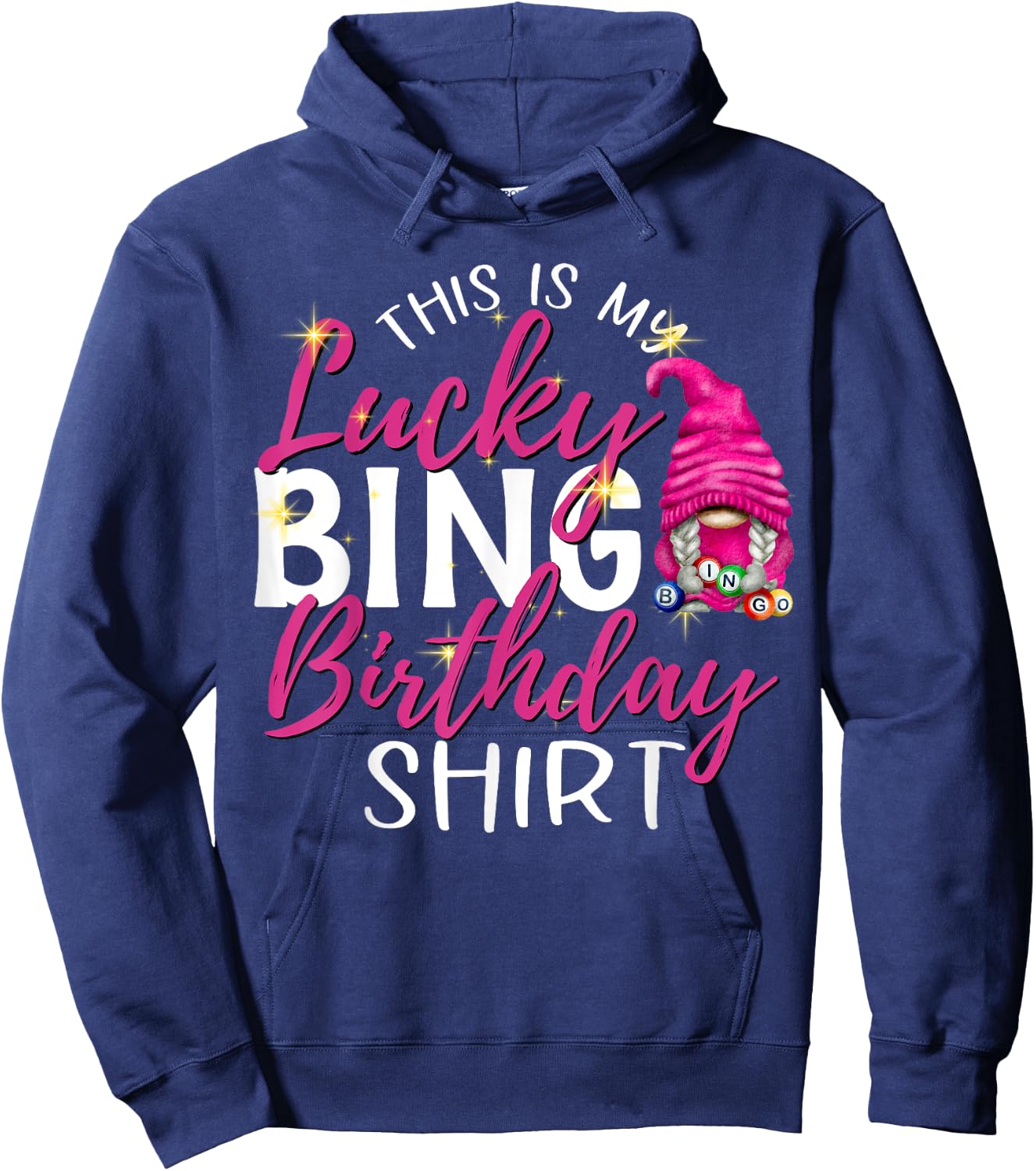 This is My Lucky Bingo Birthday Shirt Peace Love Bingo Hoodie - Hoodie | Navy