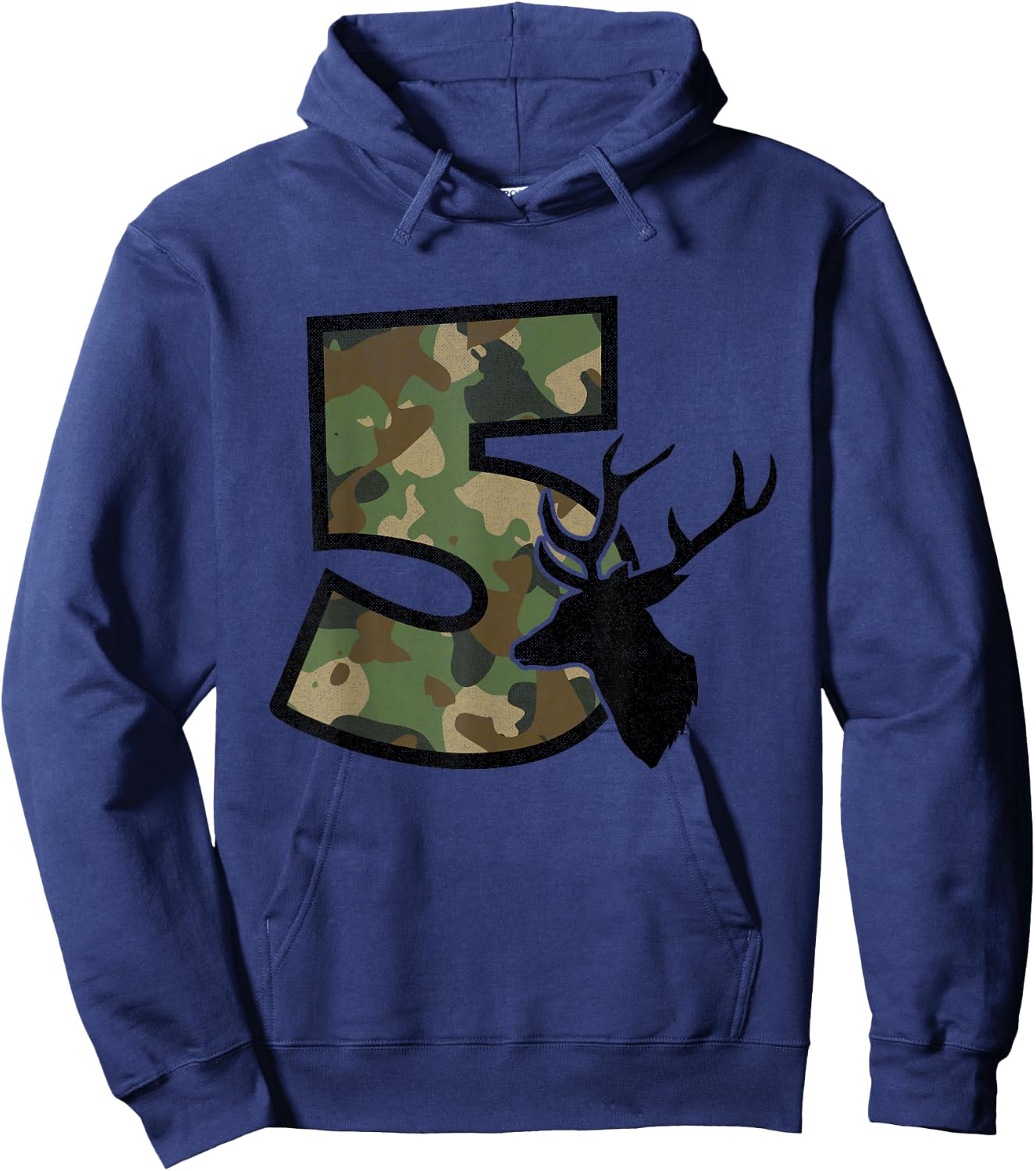 Country Boys Camo 5 Five Year Old Birthday Deer Hunter Theme Hoodie - Hoodie | Navy