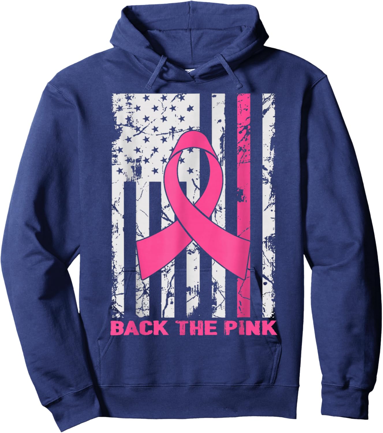 Back The Pink Breast Cancer Awareness Flag Toddler Women Men Hoodie - Hoodie | Navy