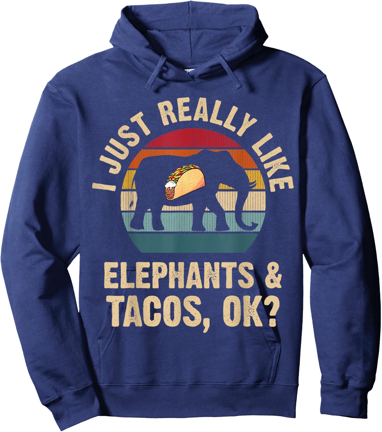 Elephants and Tacos lover Cinco de mayo Taco Tuesday Cute Hoodie - Hoodie | Navy