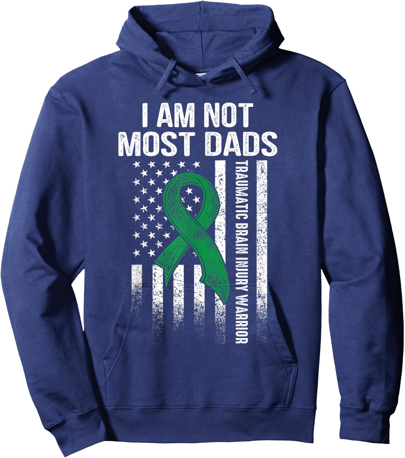 Traumatic Brain Injury Survivor Most Dads TBI Warrior Hoodie - Hoodie | Navy