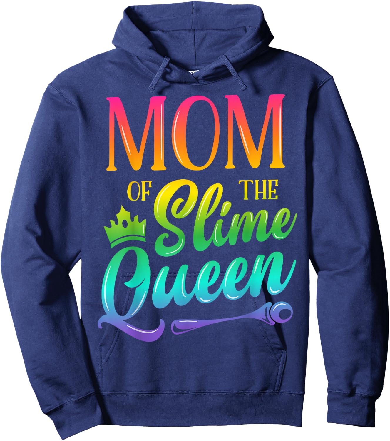 Mom Of The Slime Queen Birthday Party Family Matching Outfit Hoodie - Hoodie | Navy