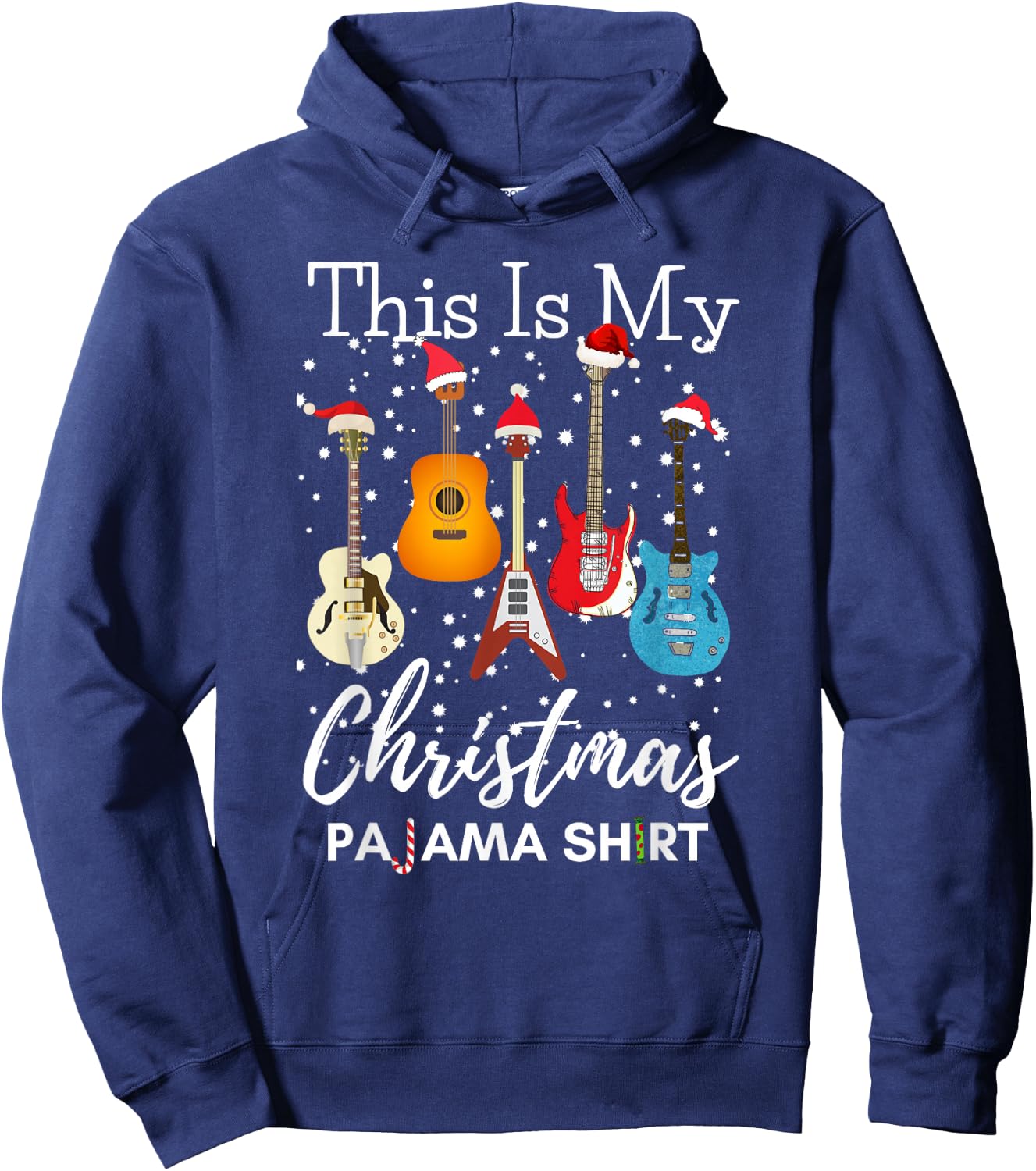 This Is My Christmas Pajama Guitar Guitarist Music Lover Hoodie - Hoodie | Navy