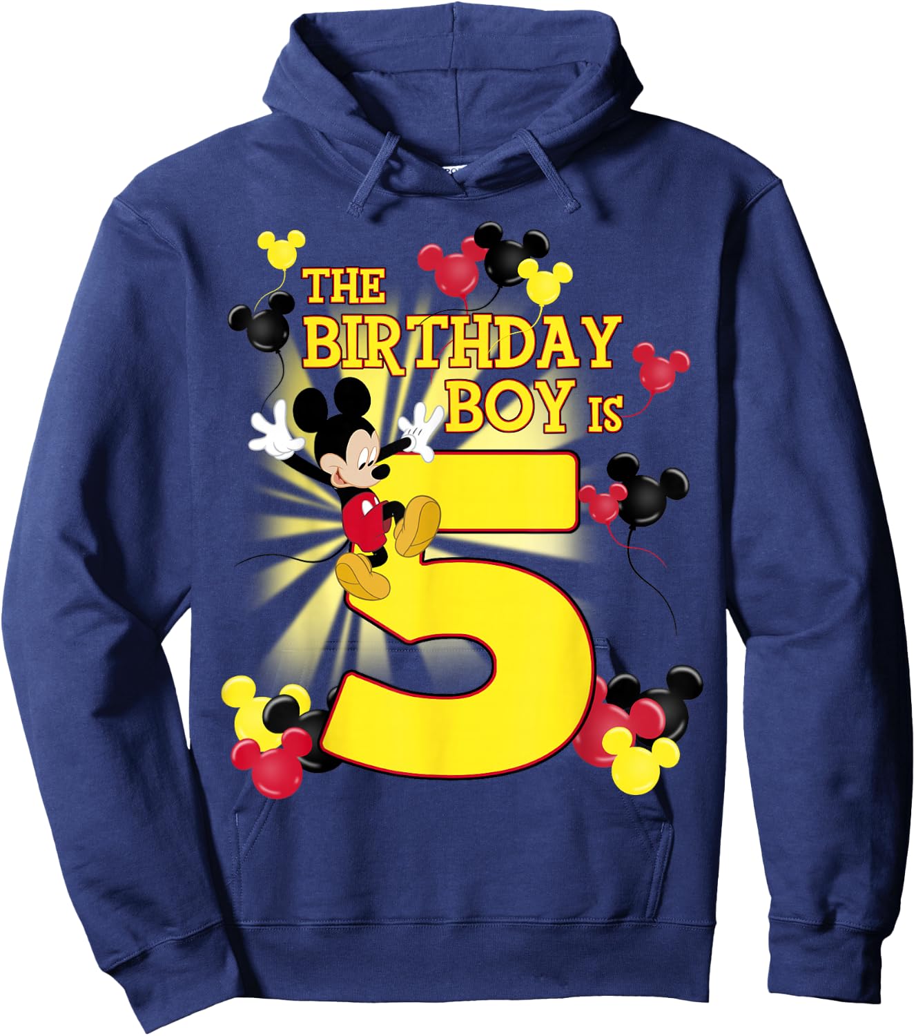 Disney Mickey And Friends Mickey 5th Birthday Boy Hoodie - Hoodie | Navy