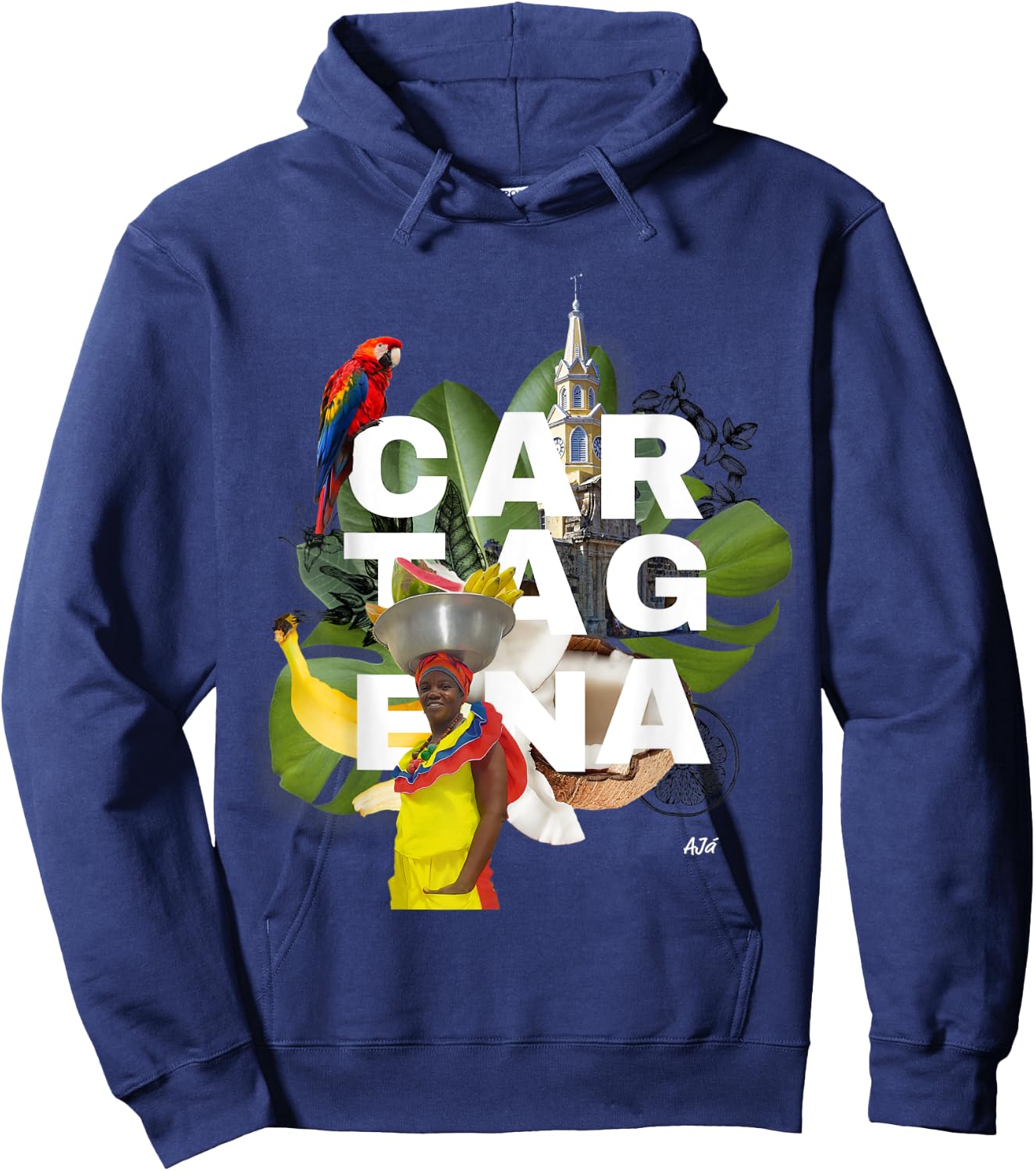 Hecho en Cartagena Colombia Hoodie - Hoodie | Navy