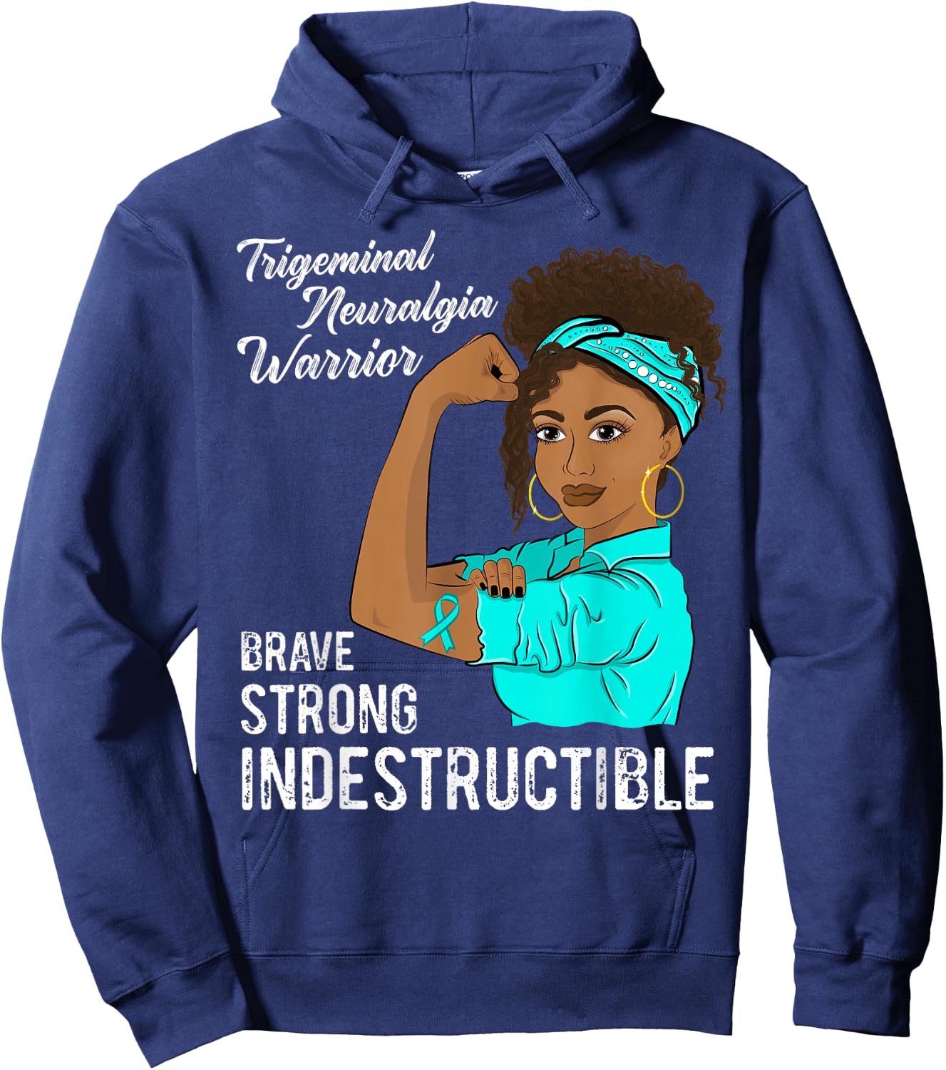 Trigeminal Neuralgia Warrior Indestructible Awareness Hoodie - Hoodie | Navy