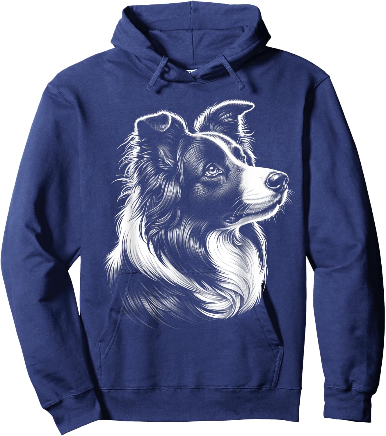 Cute Border Collie Head as a Chic Portrait from the Side Hoodie - Hoodie | Navy