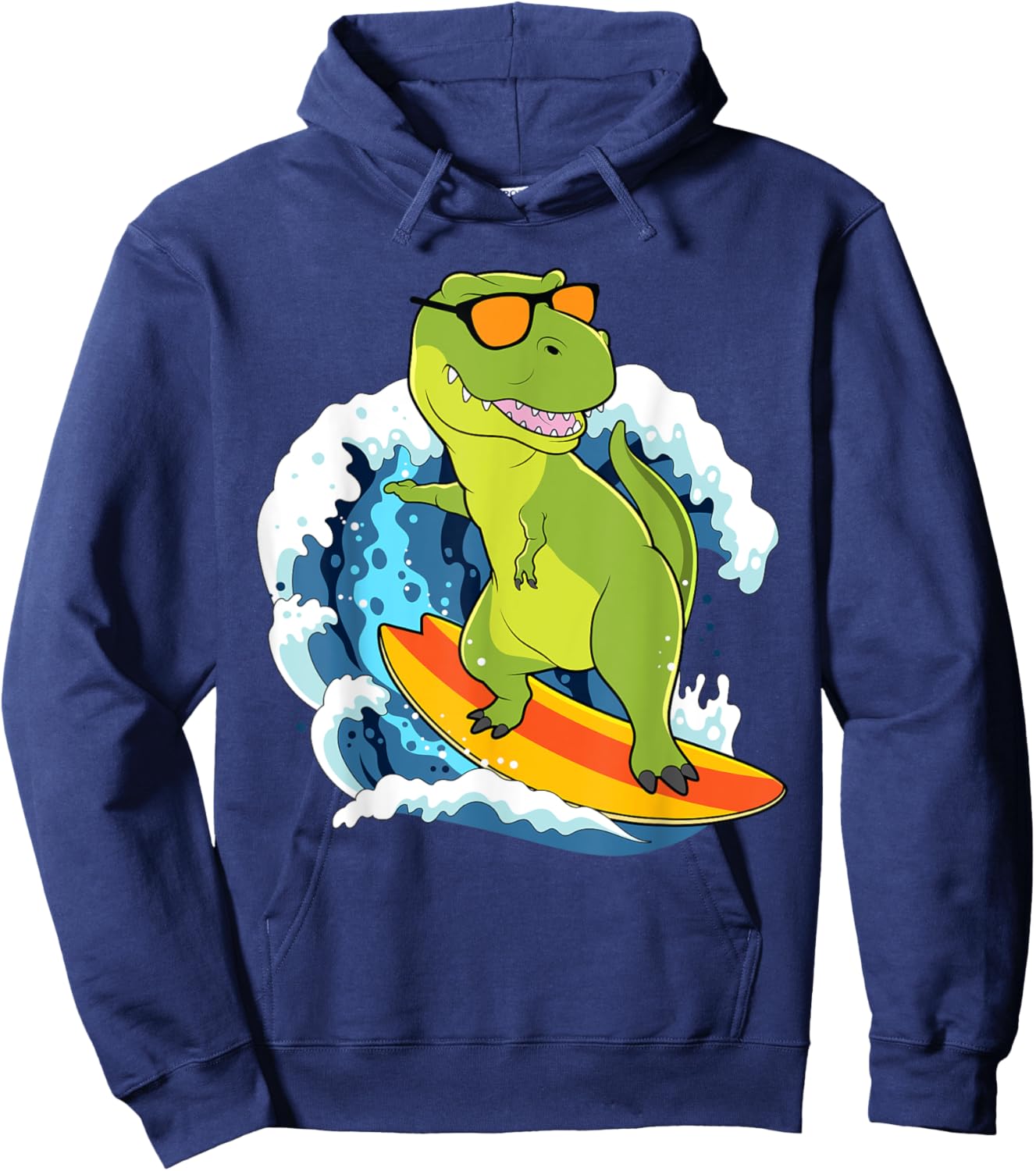Dinosaur Shirt Funny Hawaii T-Rex Dinosaur Surfing Dino Surf Hoodie - Hoodie | Navy
