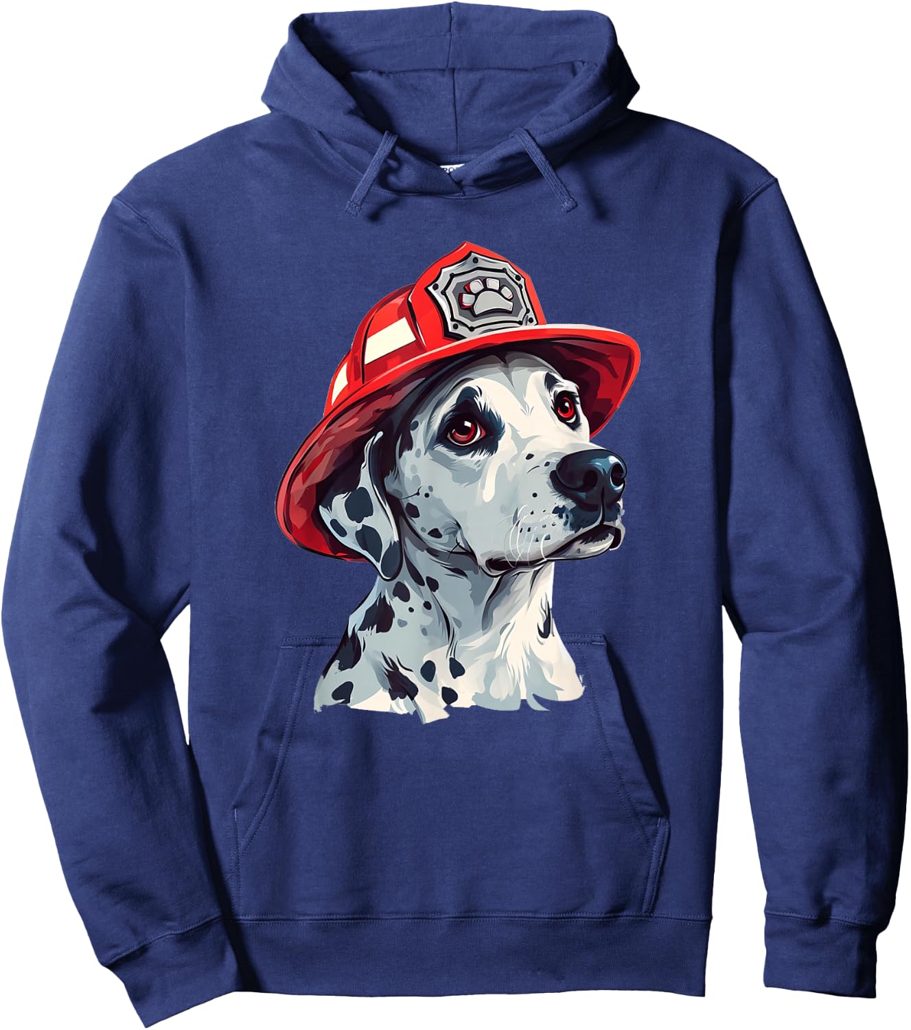 Dalmatian Firehouse Dog Firefighter Hat Fireman Dog Hoodie - Hoodie | Navy