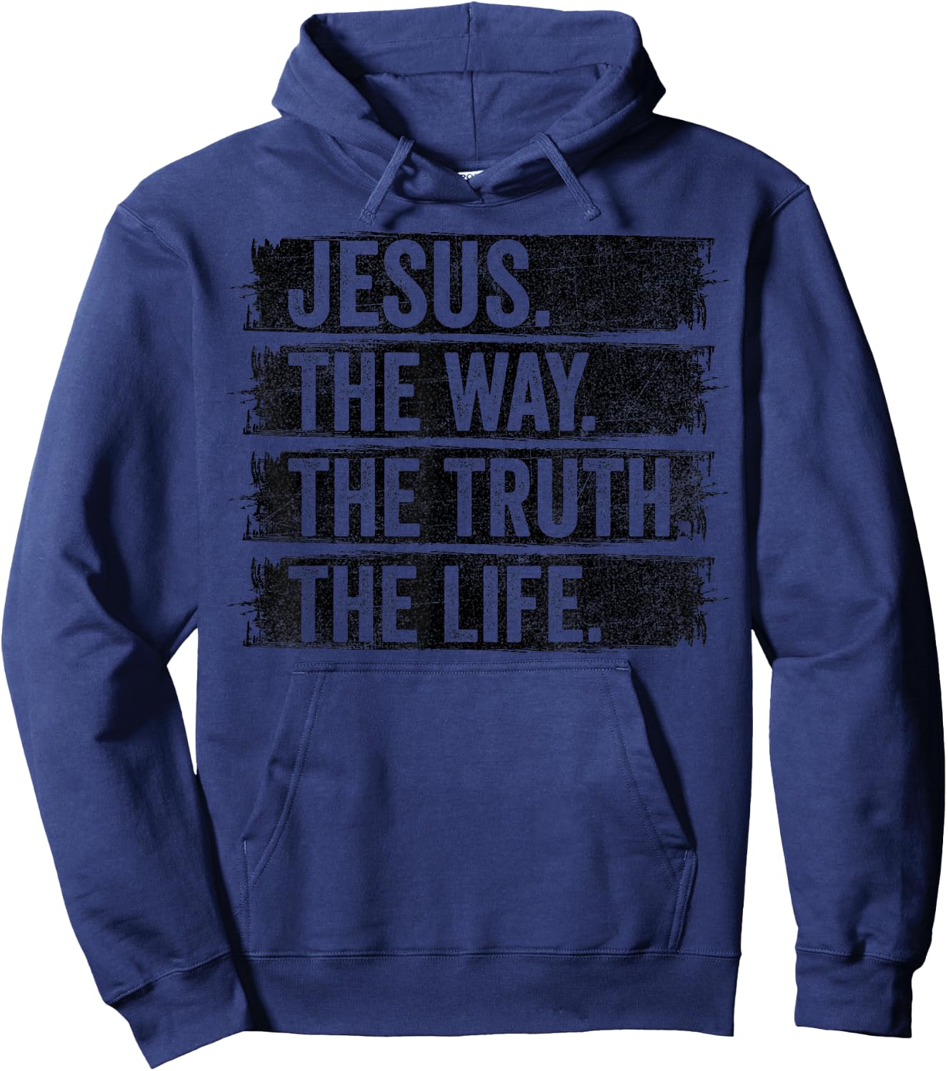 Jesus The Way Truth Life Vintage Christian Worship Retro Hoodie - Hoodie | Navy