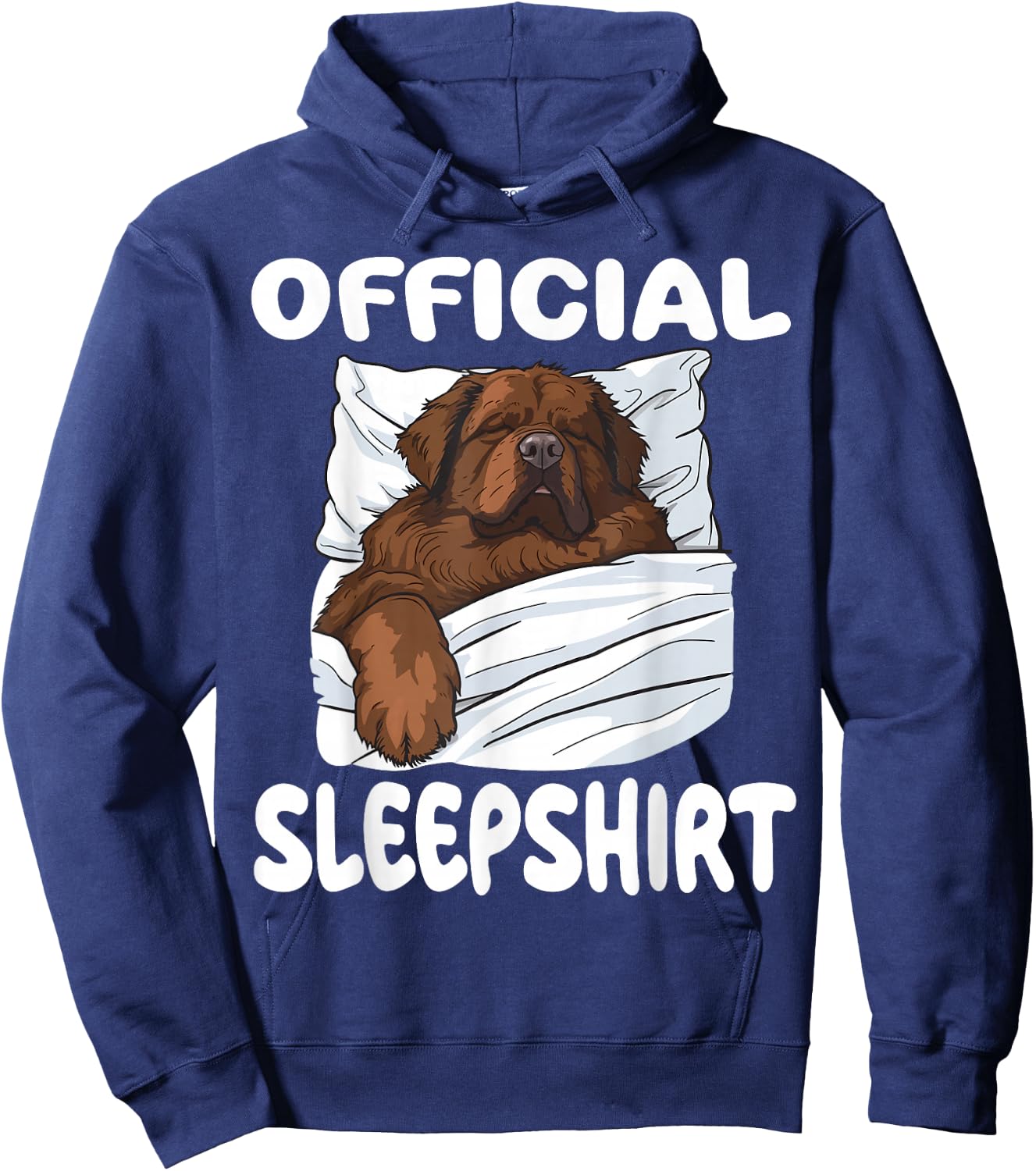 Newfoundland Dog Official Sleepshirt Pajamas Nightgown Hoodie - Hoodie | Navy