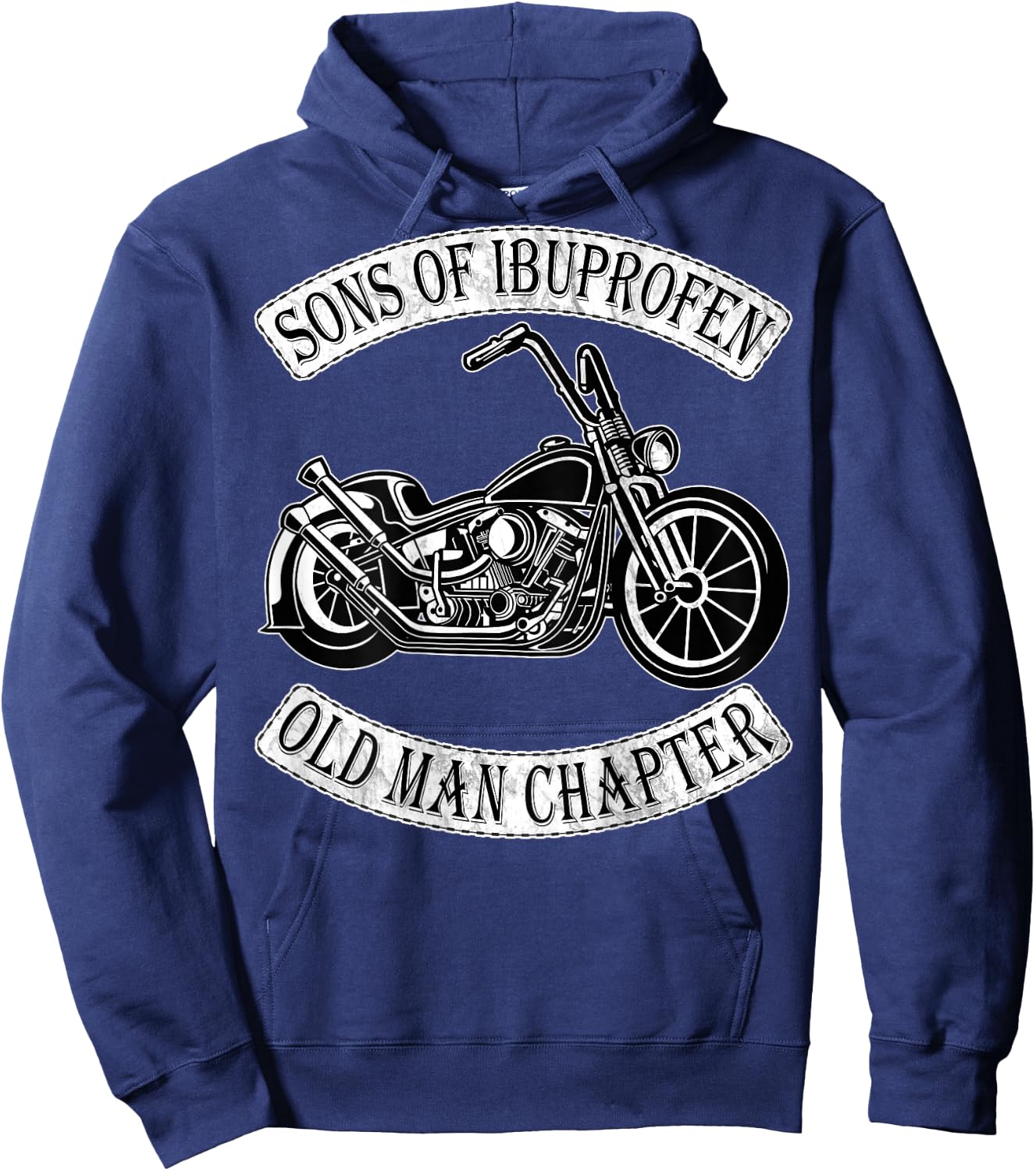 Sons of Ibuprofen Old Man Chapter: Funny Older Biker Gift Hoodie - Hoodie | Navy