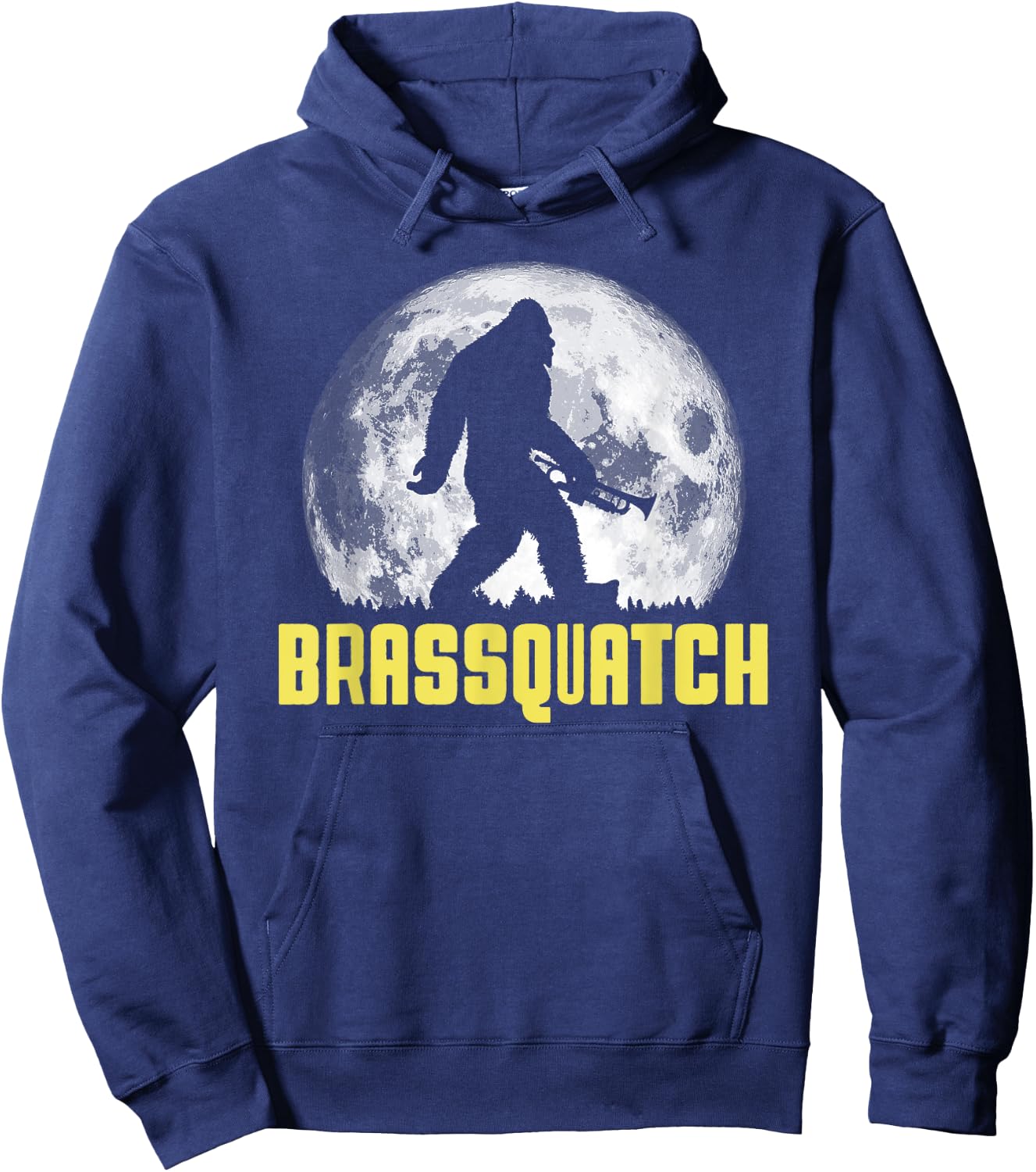 Brassquatch! Funny Bigfoot Trumpet / Brass Instrument Hoodie - Hoodie | Navy