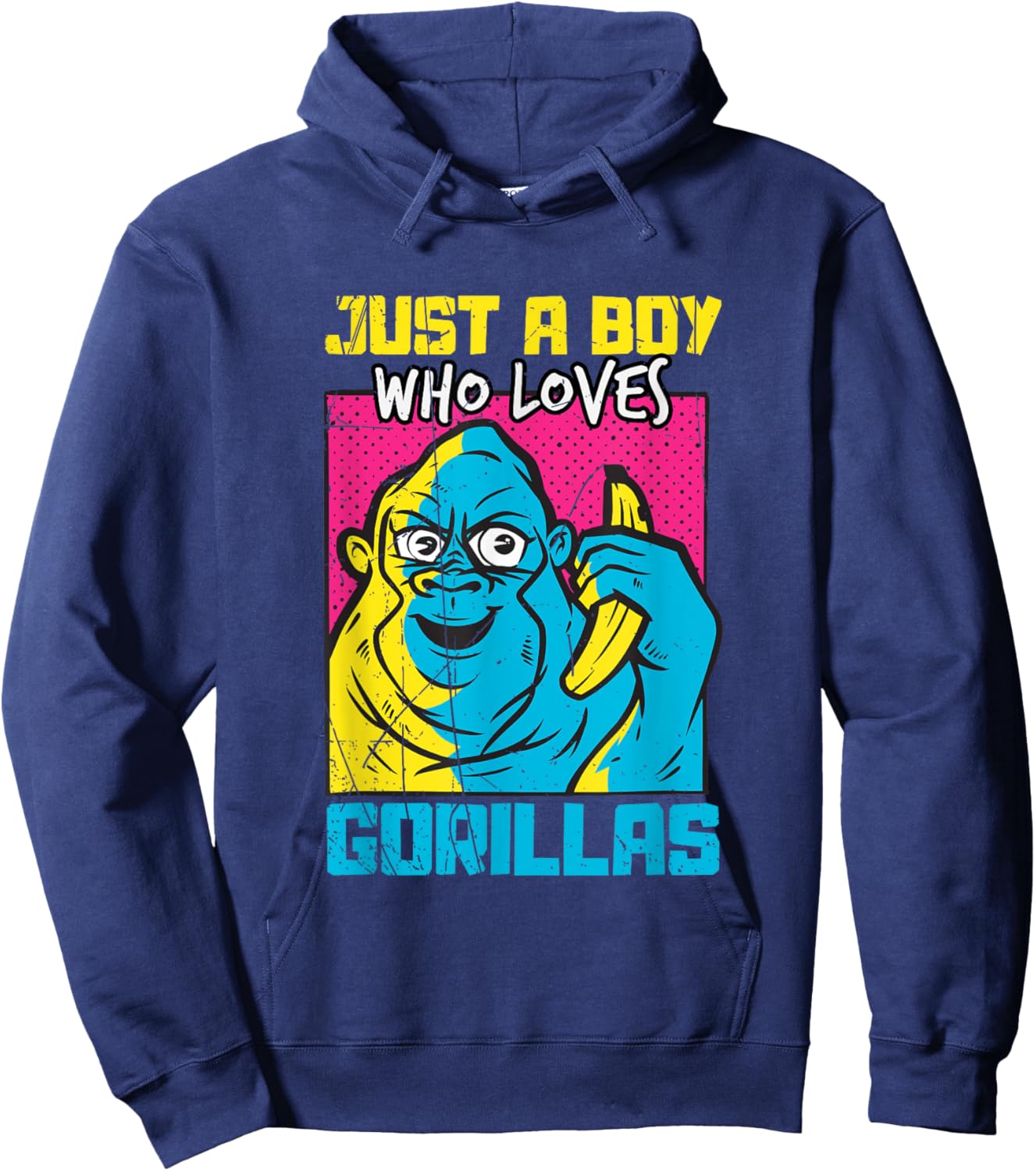Just A Boy Who Loves Gorillas Hoodie - Hoodie | Navy