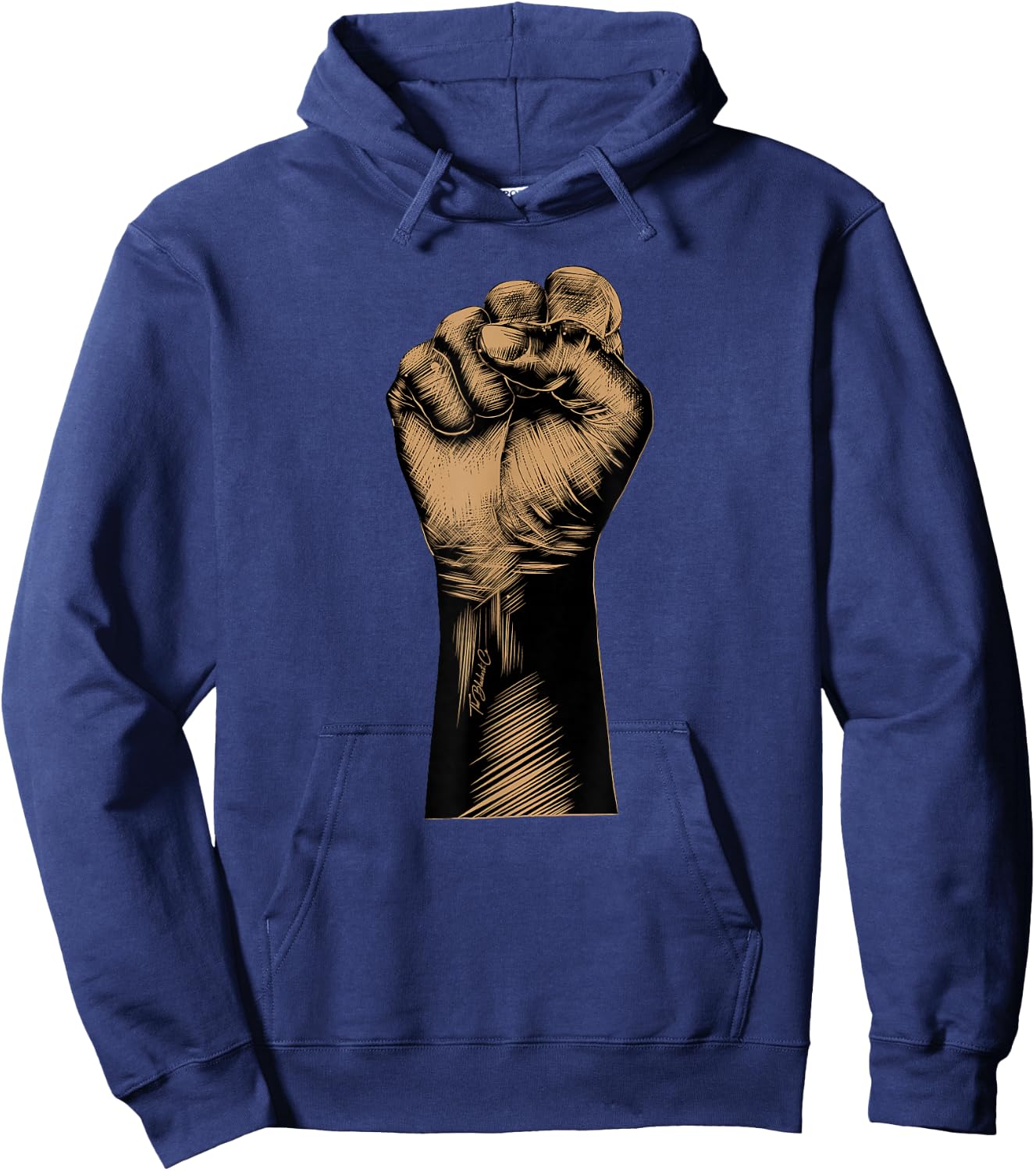 Raised Fist Black Power African American BLM Protest Small Hoodie - Hoodie | Navy