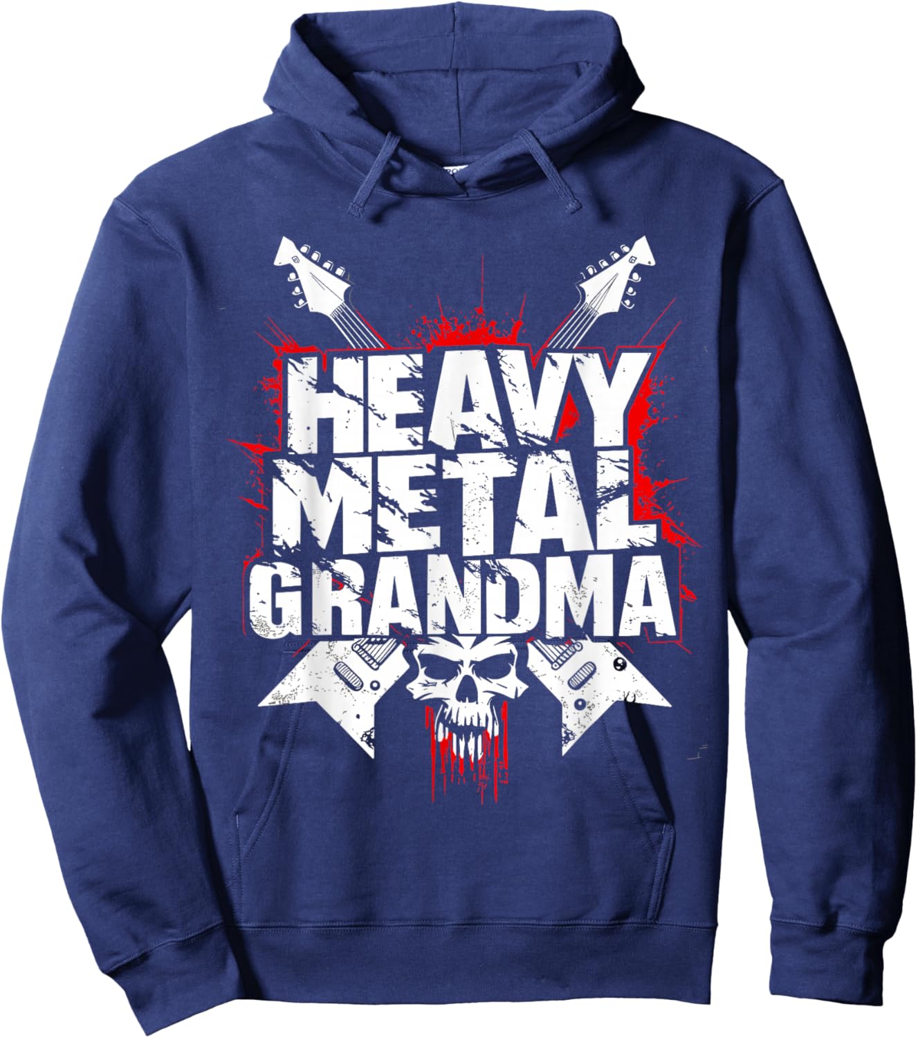 Heavy Metal Grandma - Metalhead Funny Grandmother Hoodie - Hoodie | Navy