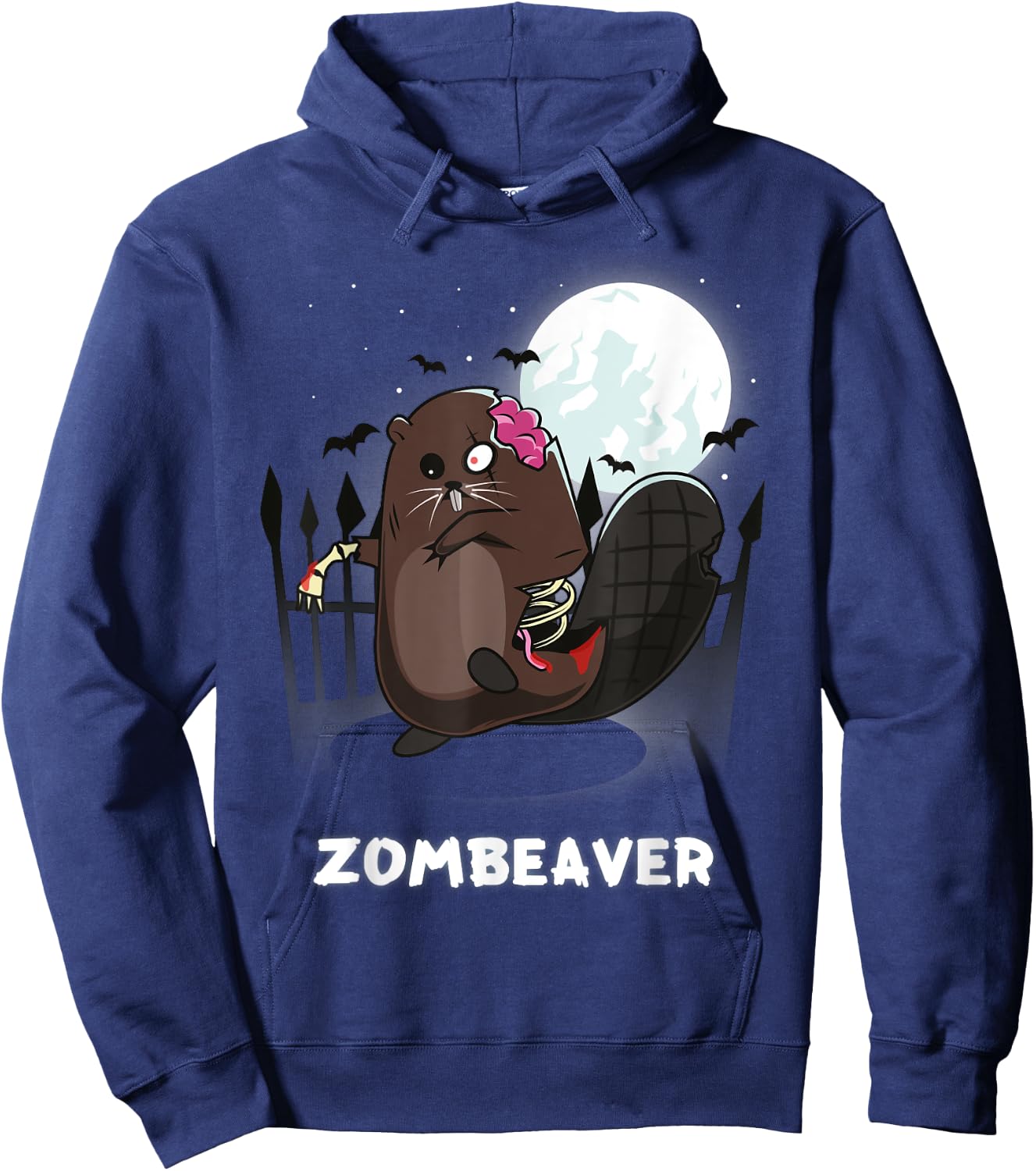 Beaver Lover Zombeaver Pun Hoodie - Hoodie | Navy
