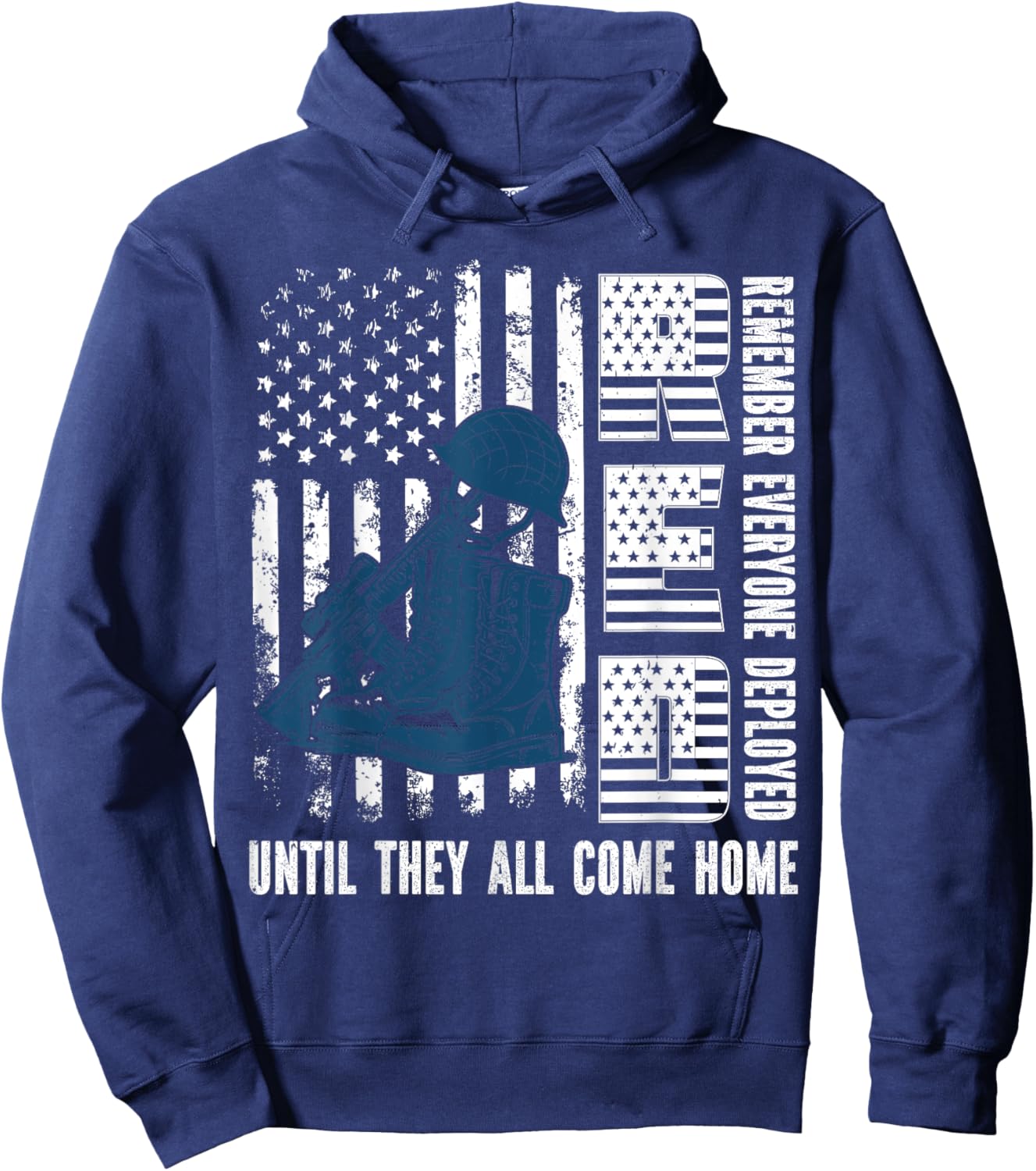 Red Friday Military We Wear Red Support Our troops US Flag Hoodie - Hoodie | Navy