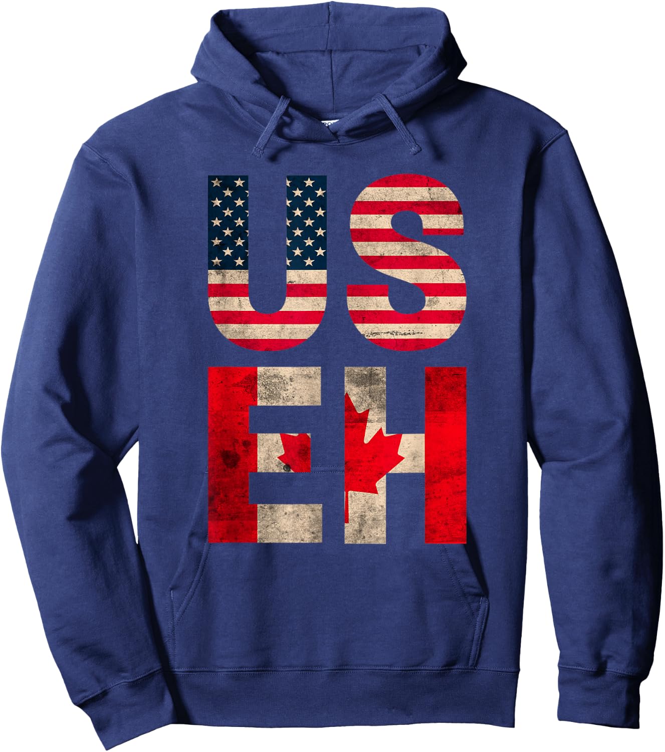 US EH USA CANADA Flag retro vintage men women boys girls kid Hoodie - Hoodie | Navy