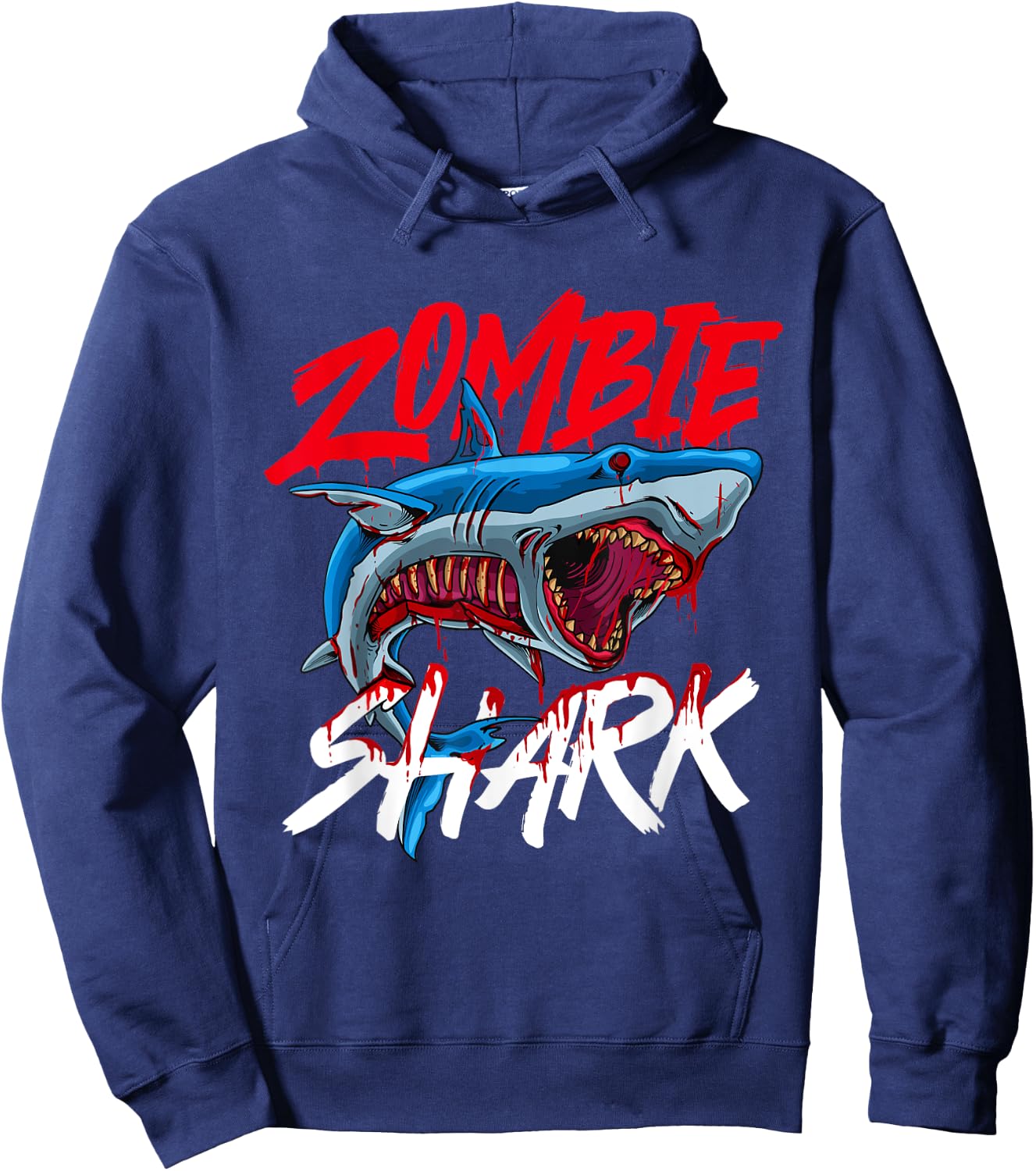 Zombie Shark - Halloween Wildlife Sea Ocean Marine Biologist Hoodie - Hoodie | Navy