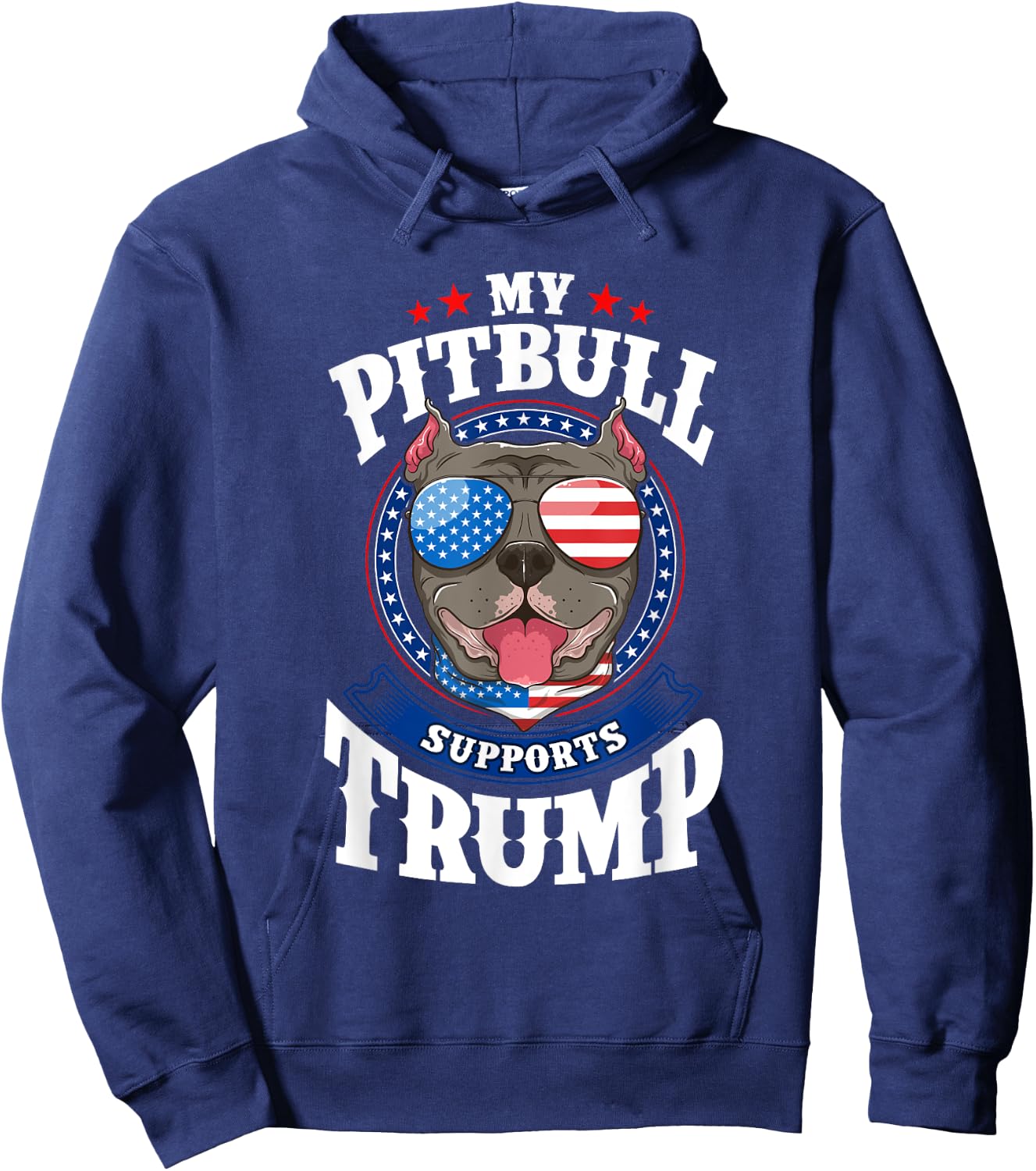 My Pitbull Supports Trump 2020 Dog Mom Dad Men Women Hoodie - Hoodie | Navy