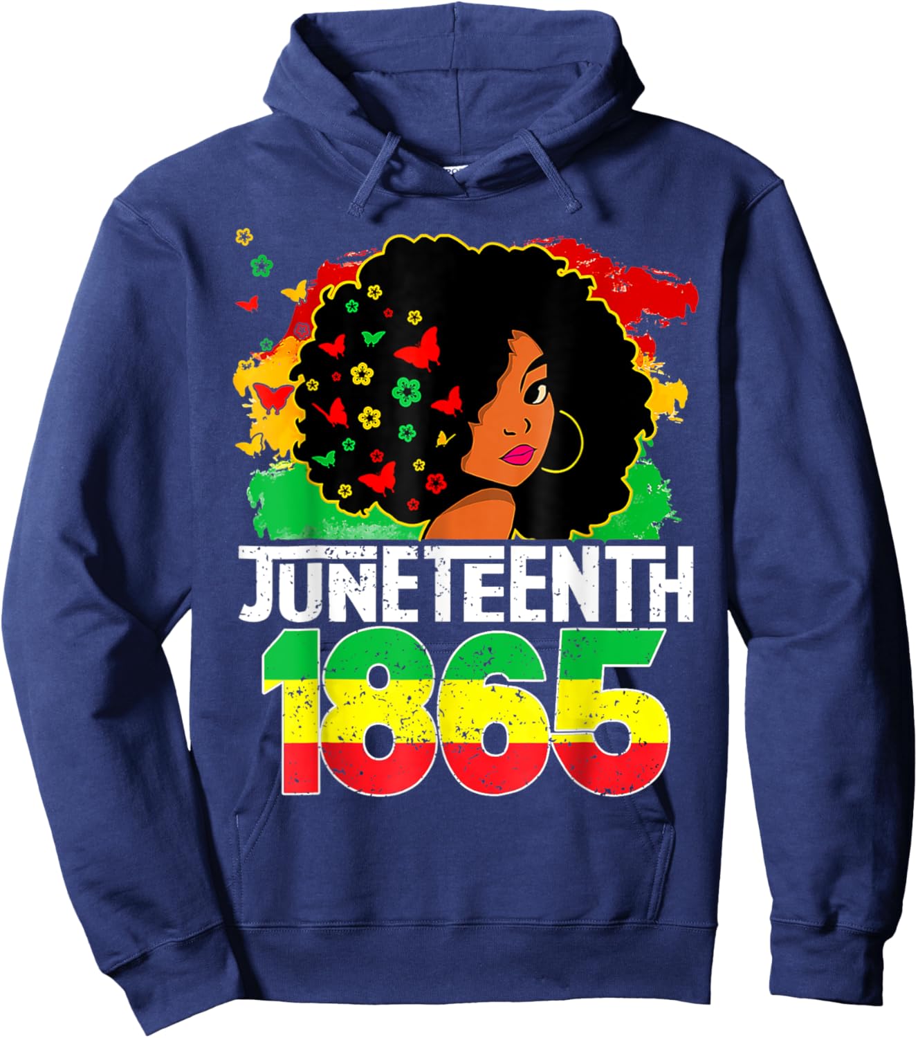 Juneteenth Is My Independence Day Black Women Freedom 1865 Hoodie - Hoodie | Navy