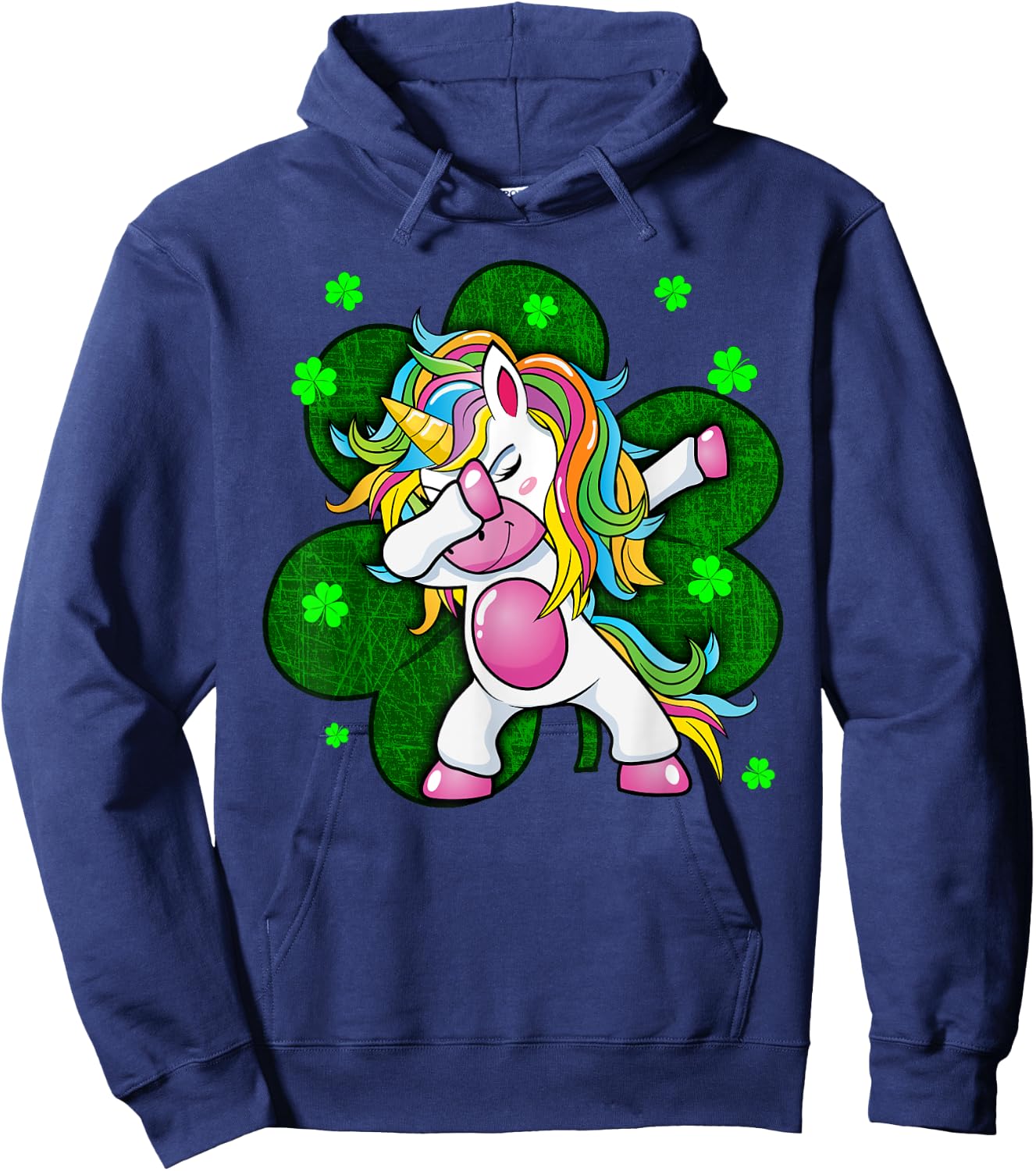 Girls St Patricks Day Outfit - Funny Dabbing Unicorn Women Hoodie - Hoodie | Navy