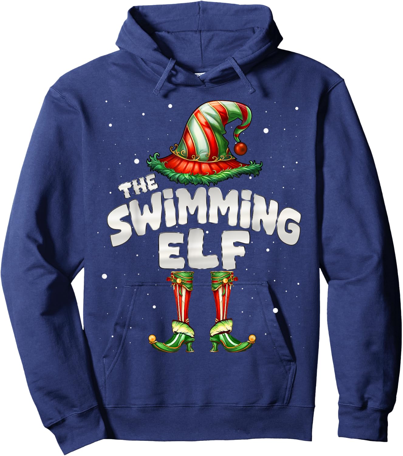 I'm The Swimming Elf Family Matching Group Christmas Hoodie - Hoodie | Navy