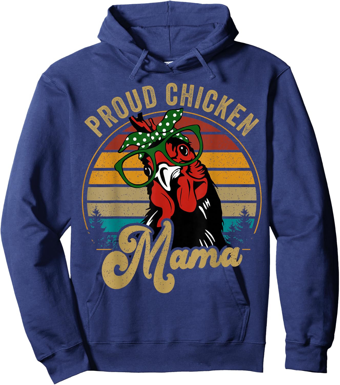Chicken-Shirt Proud Chicken Mama Hen Mom Farmer Vintage Hoodie - Hoodie | Navy