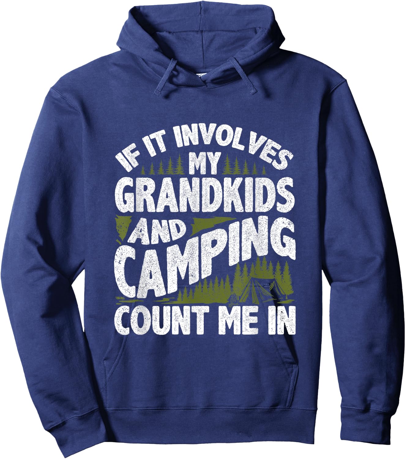 Camping Shirt Grandpa Camper RV Camping Vacation Grandma Hoodie - Hoodie | Navy