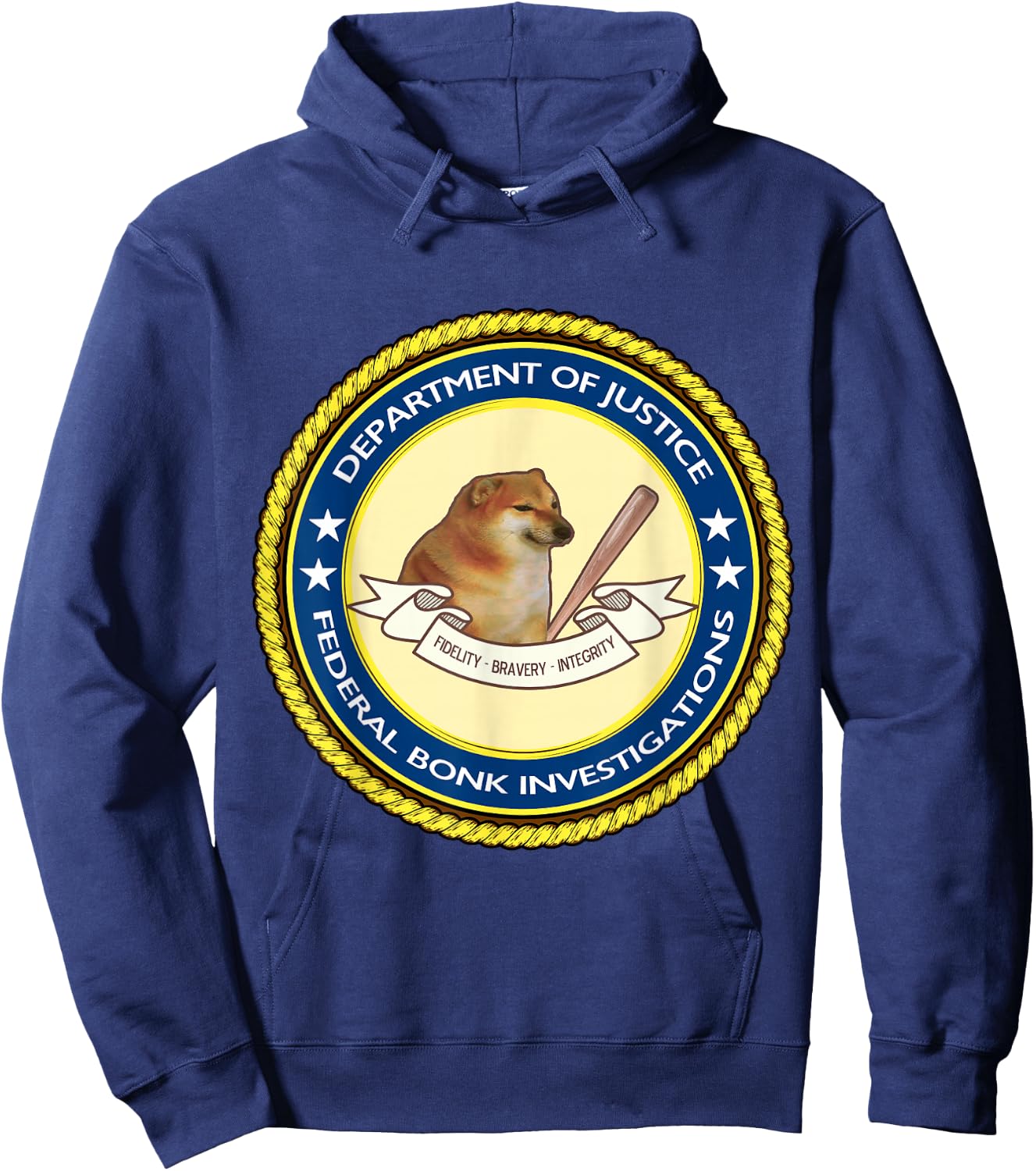 Federal Bonk Investigations - Cheems Doge Meme Hoodie - Hoodie | Navy