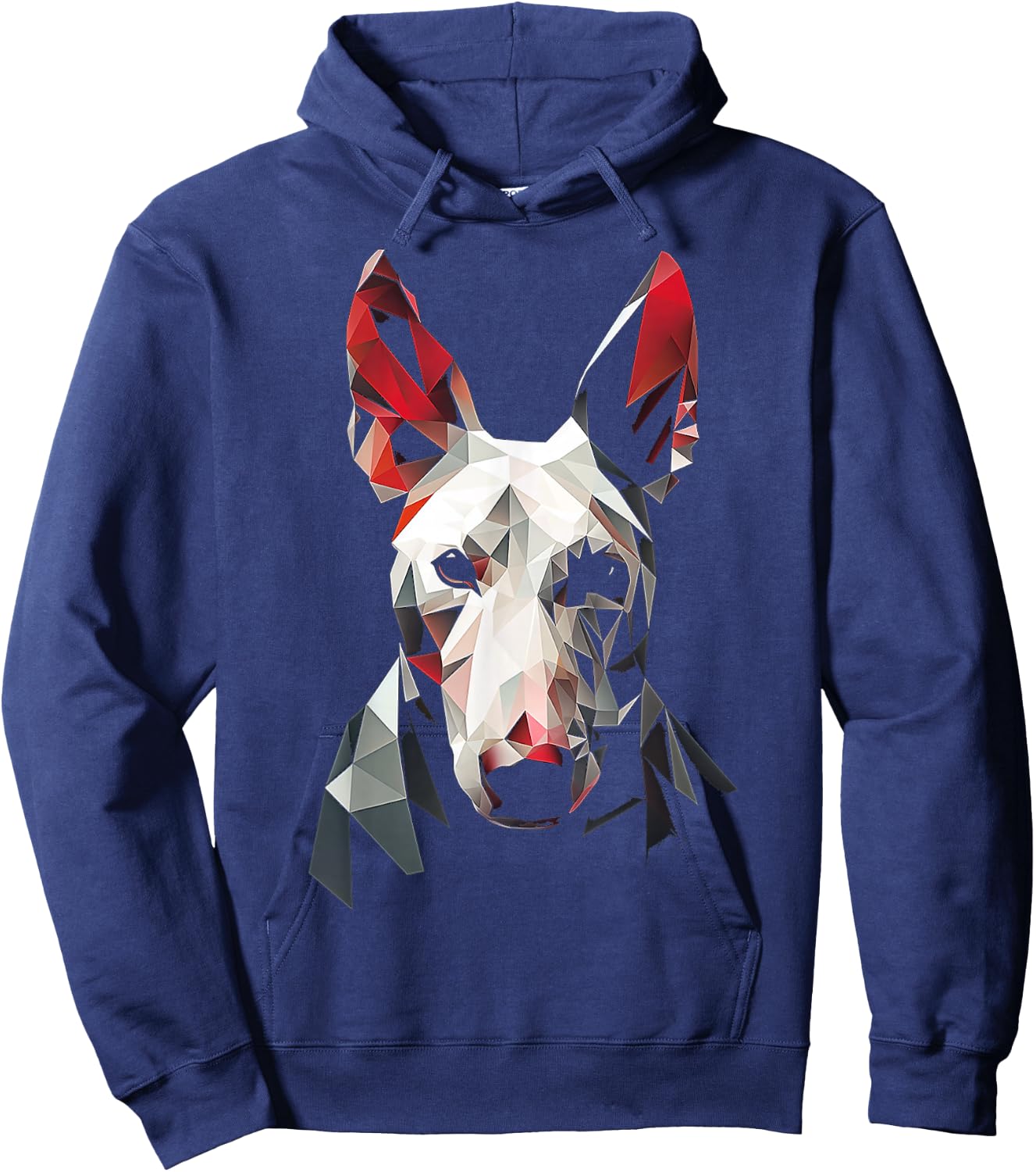 Bull Terrier Polygon Animal Pet Face Art Graphic Dog Women Kids Hoodie - Hoodie | Navy