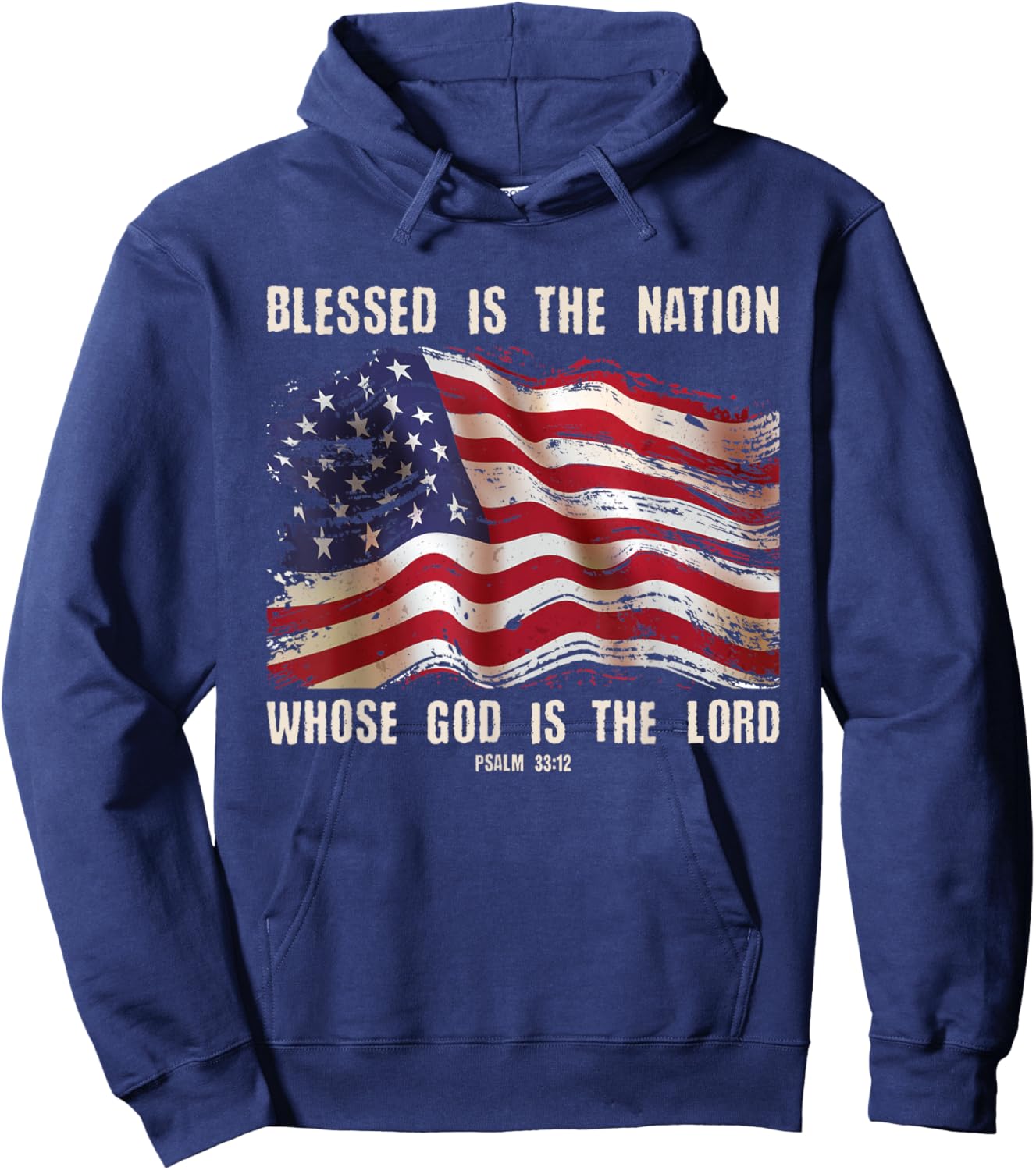 Blessed Is The Nation God Is The Lord Christians 4th Of July Hoodie - Hoodie | Navy