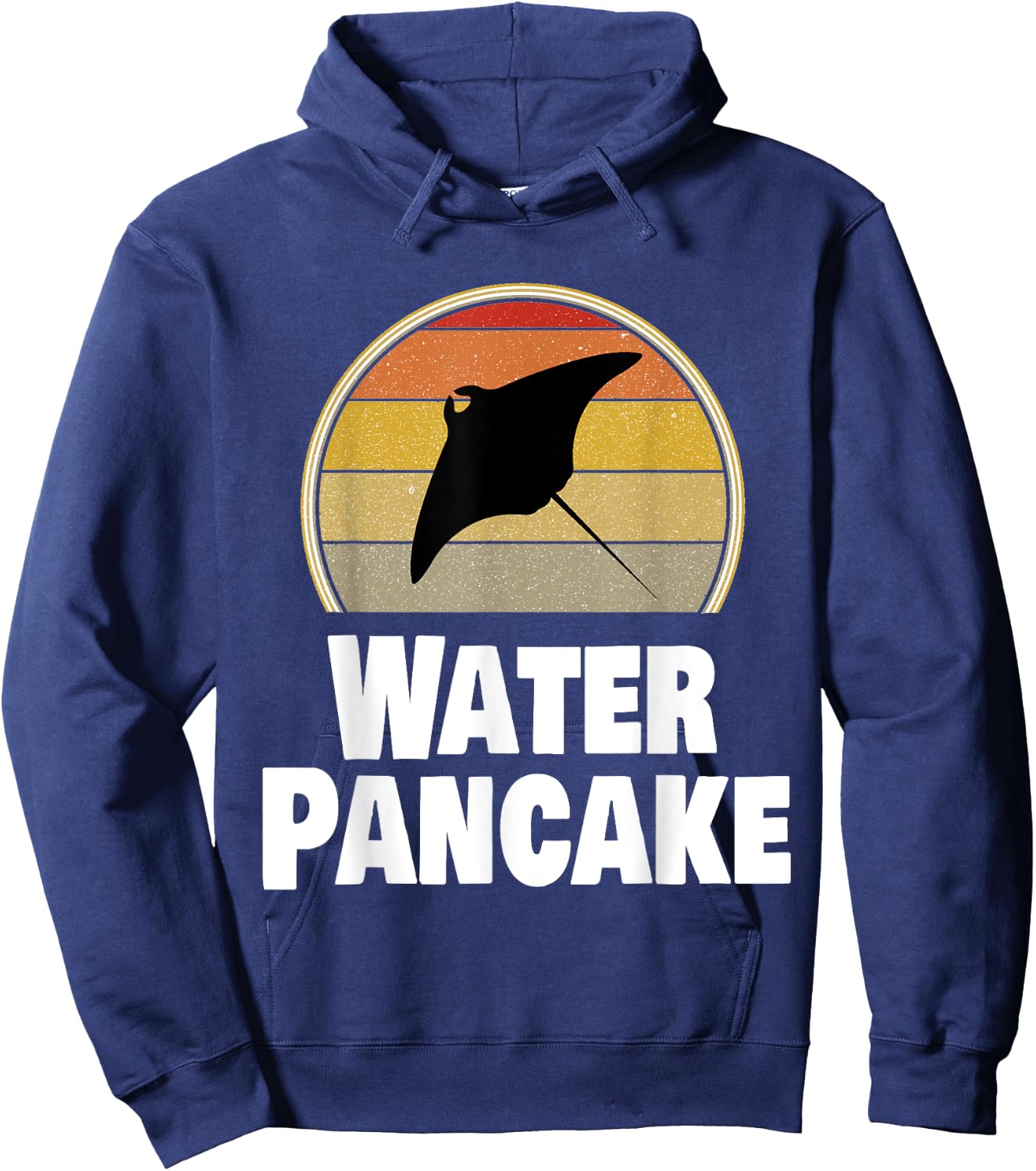 Funny Ray Water Pancake Manta Stingray Ocean Humor Hoodie - Hoodie | Navy