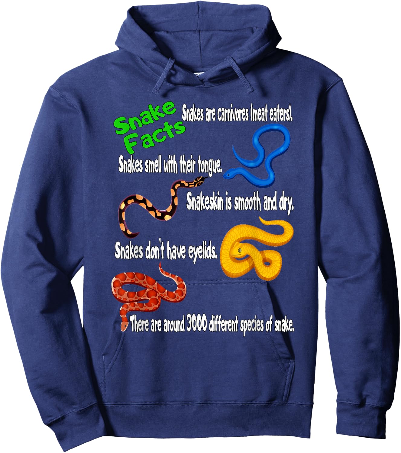 Snake Facts & Funny Boy Girl Toddler Snake Lover Hoodie - Hoodie | Navy