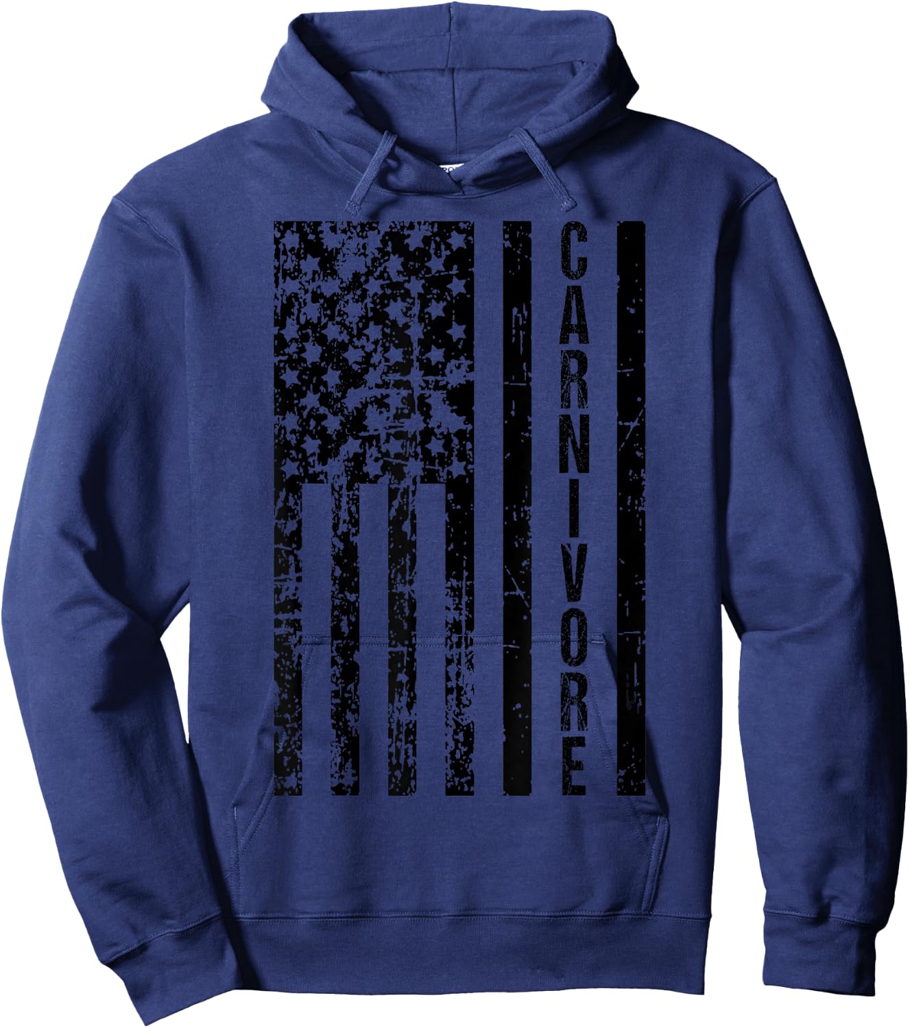 American Flag Carnivore Meat Eater Hoodie - Hoodie | Navy