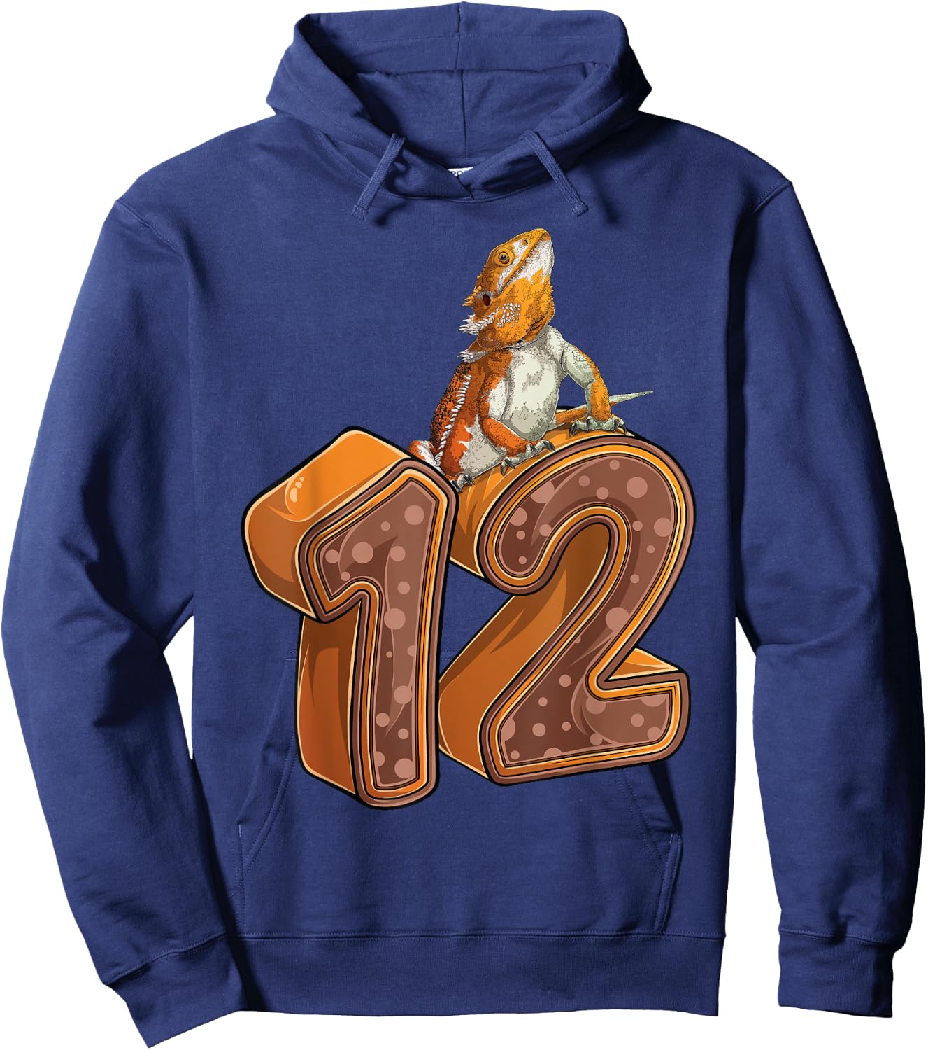 12 Year Old Bearded dragon Reptile 12th Birthday Party B-day Hoodie - Hoodie | Navy