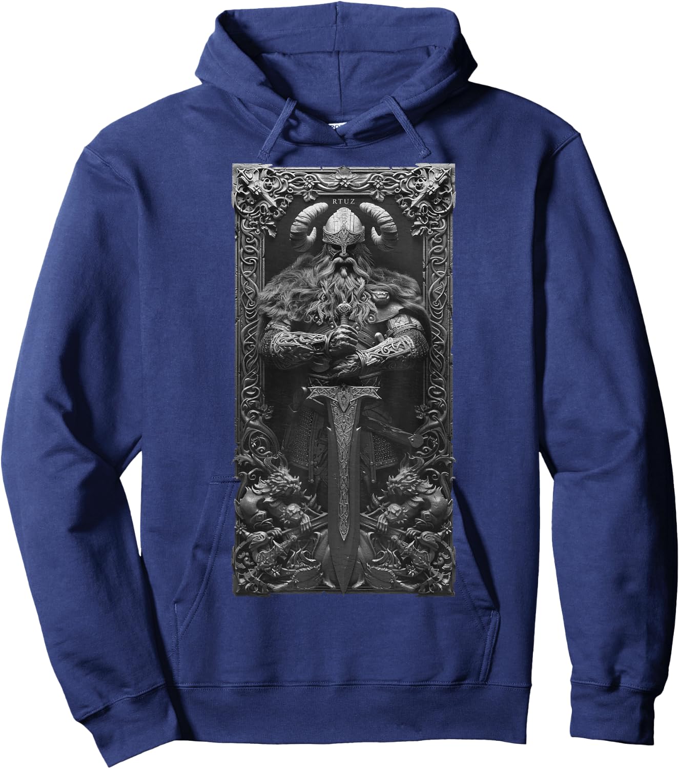 Valhalla Odin Thor Runes Viking Helmet Warrior Viking Hoodie - Hoodie | Navy