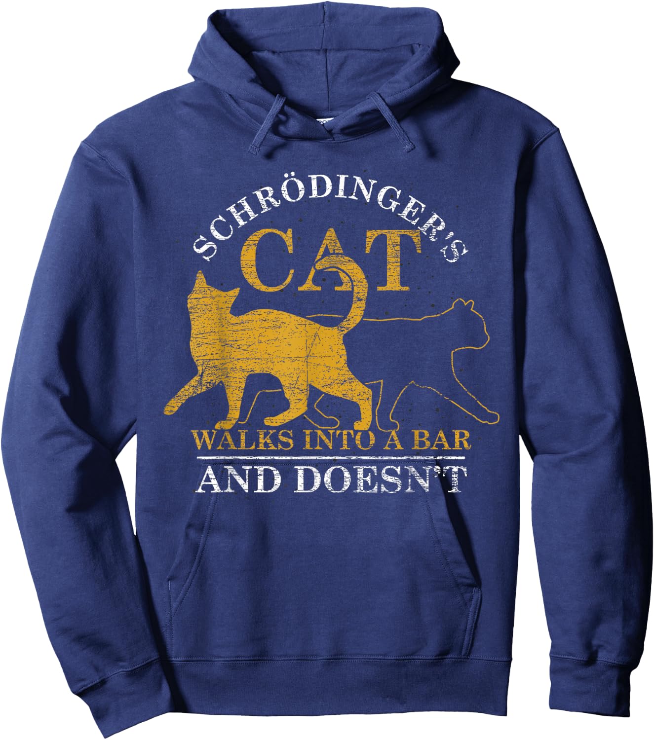 Schrödinger Cat Goes to a Bar and She Doesn't Go Physics Hoodie - Hoodie | Navy
