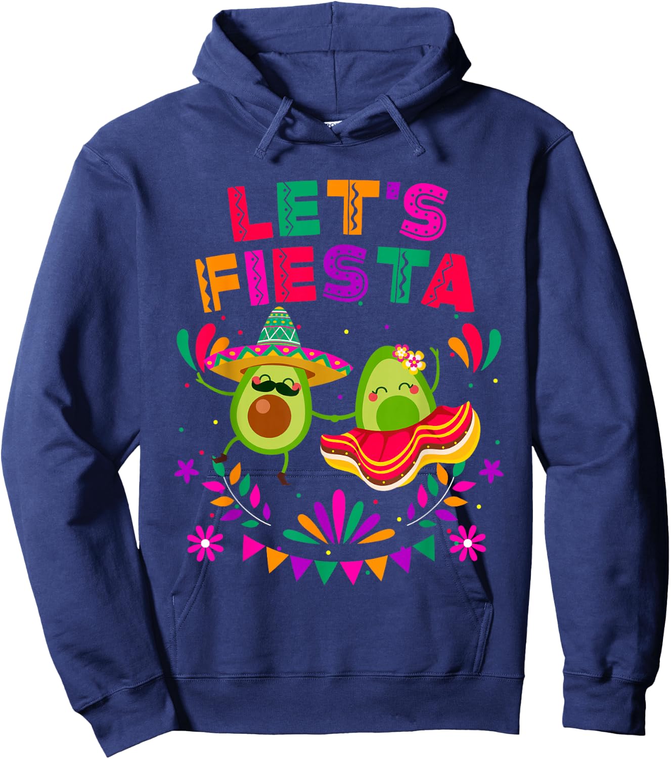 Let's Fiesta Avocado Dancing Cinco De Mayo Mexican Party Hoodie - Hoodie | Navy