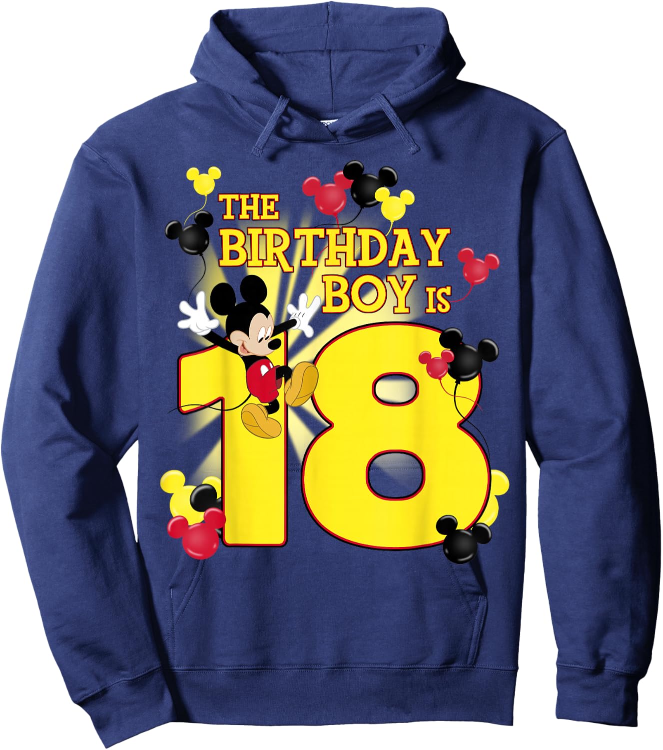 Disney Mickey And Friends Mickey 18th Birthday Boy Hoodie - Hoodie | Navy