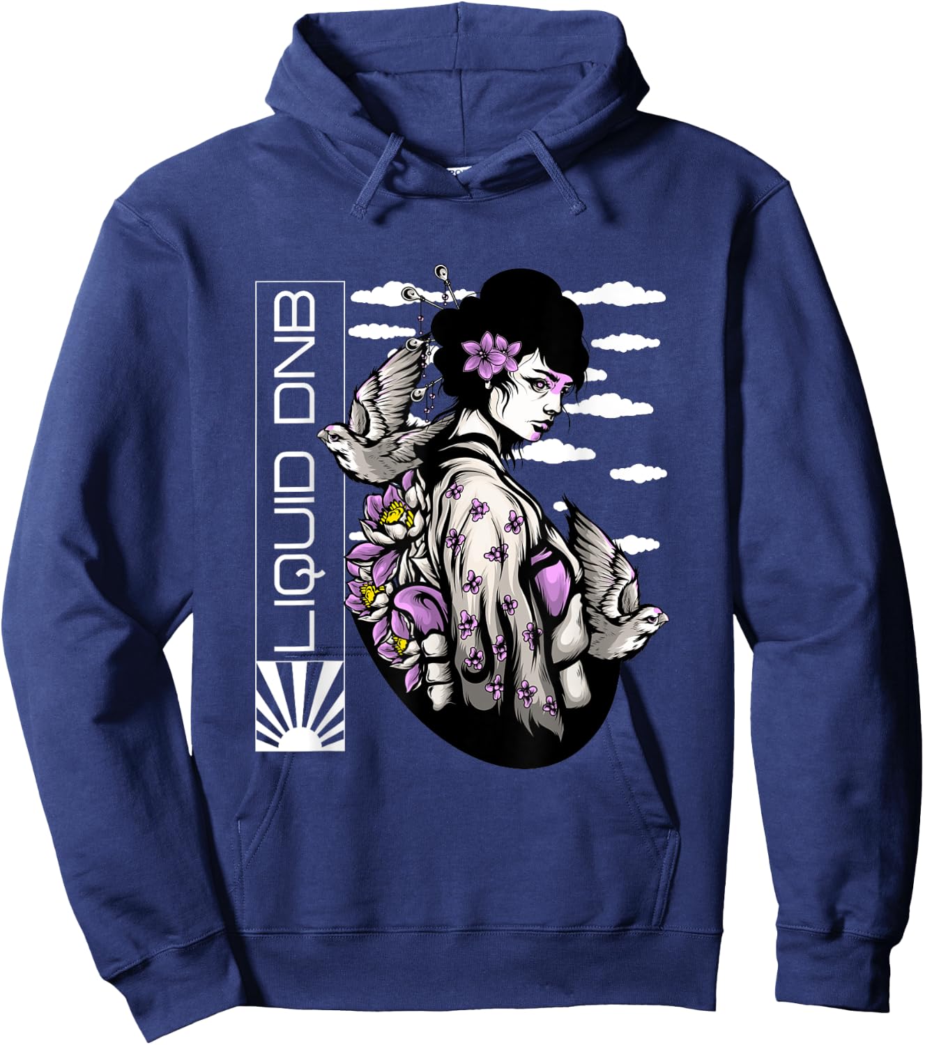 Liquid DnB Music Liquid Jungle EDM Drum And Bass Hoodie - Hoodie | Navy