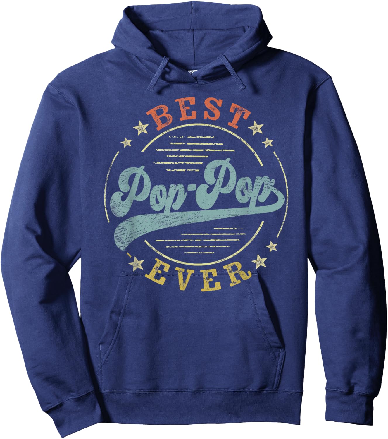 Best Pop-Pop Ever Father's Day PopPop Gifts Vintage Emblem Hoodie - Hoodie | Navy