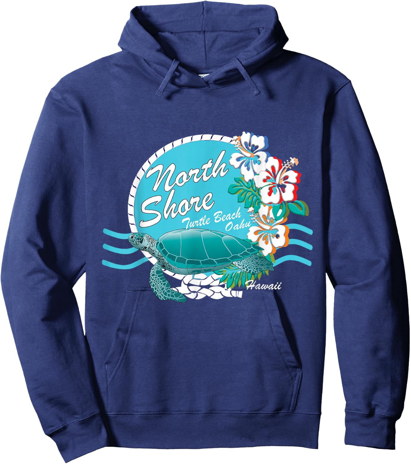 Turtle Beach Oahu Hawaii North Shore Sea Turtle Keepsake Hoodie - Hoodie | Navy