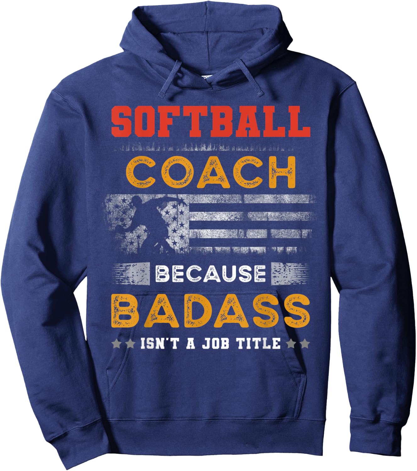 Funny Softball Coach Gift , Badass Softball Coach Hoodie - Hoodie | Navy
