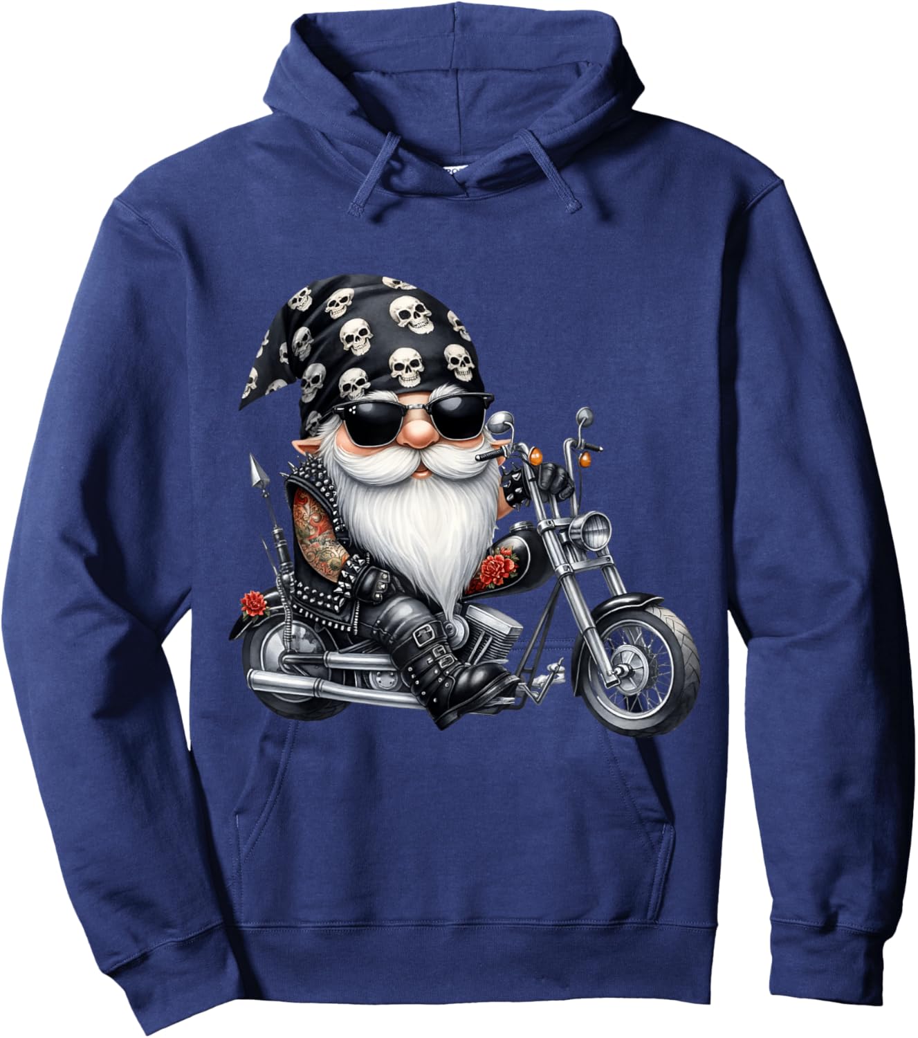 Cool Motorcycle Gnome Graphic For Retired Biker Dad Life Hoodie - Hoodie | Navy