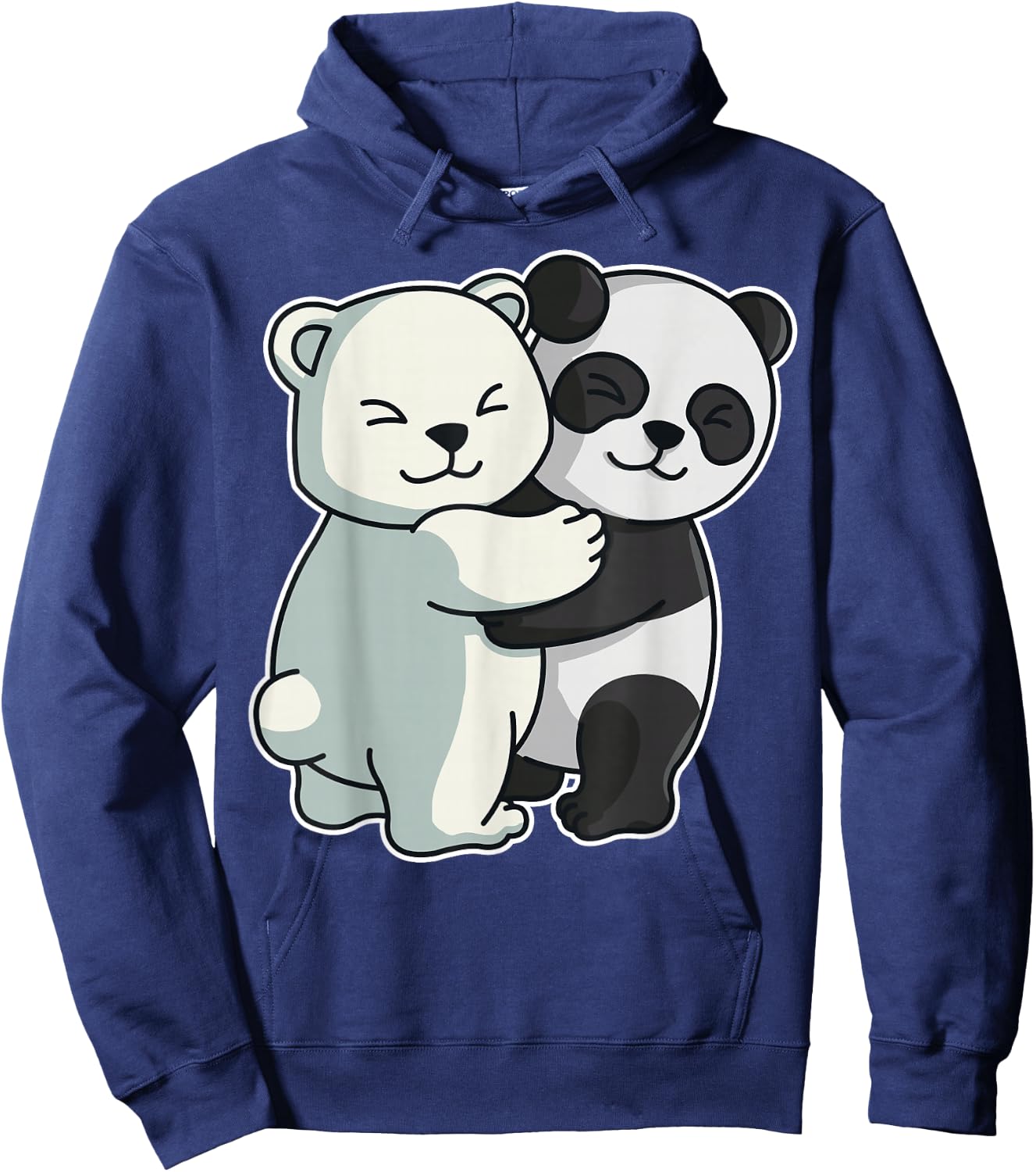 Icebear Panda cute Polar bear Hug Cuddle Animals Hugging Hoodie - Hoodie | Navy